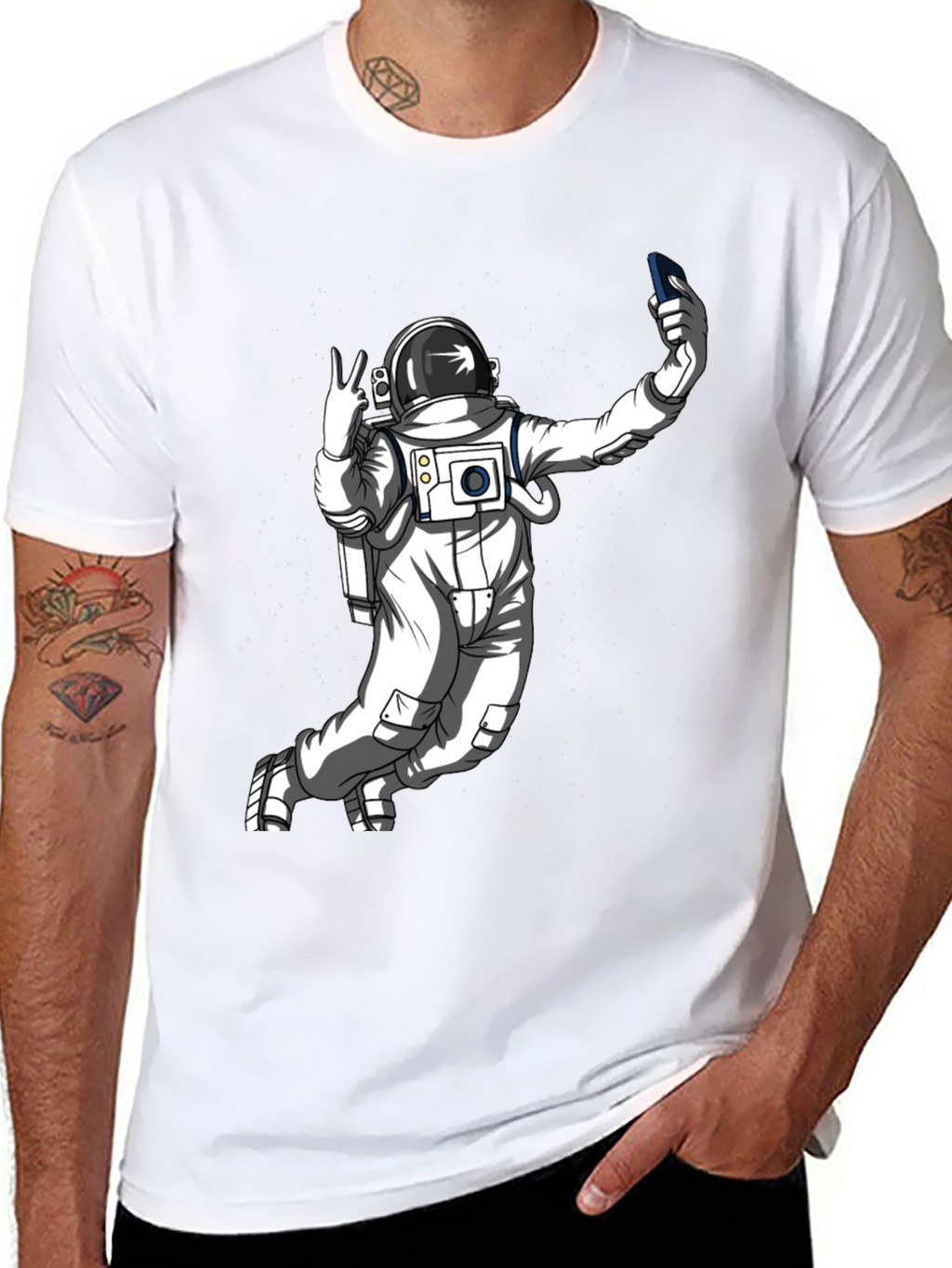 Astronaut Selfie T-Shirt - Space Graphic Tee