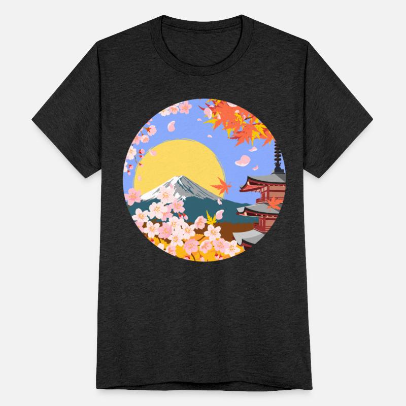 Japanese Asia Sakura Blossom & Mount Fuji