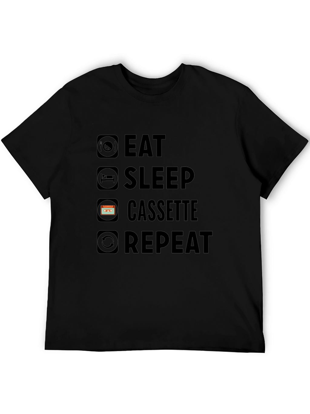 Eat Sleep Cassette Repeat Graphic T-Shirt