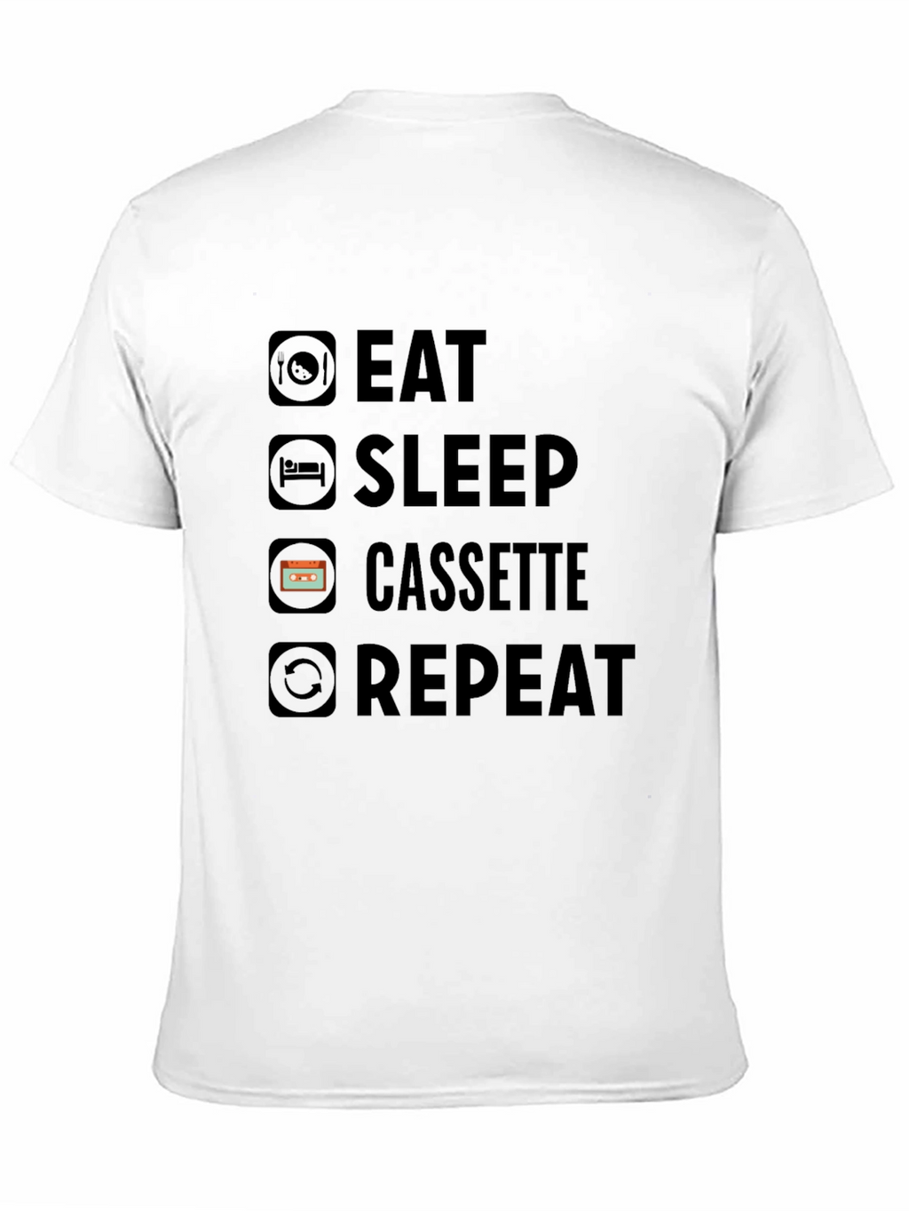 Eat Sleep Cassette Repeat Graphic T-Shirt