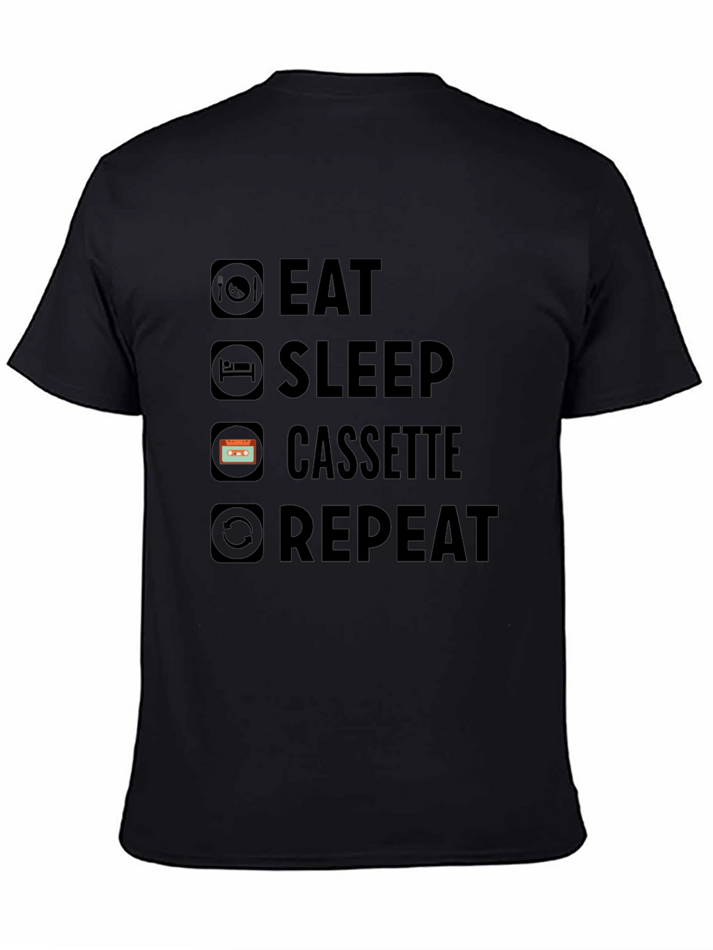 Eat Sleep Cassette Repeat Graphic T-Shirt