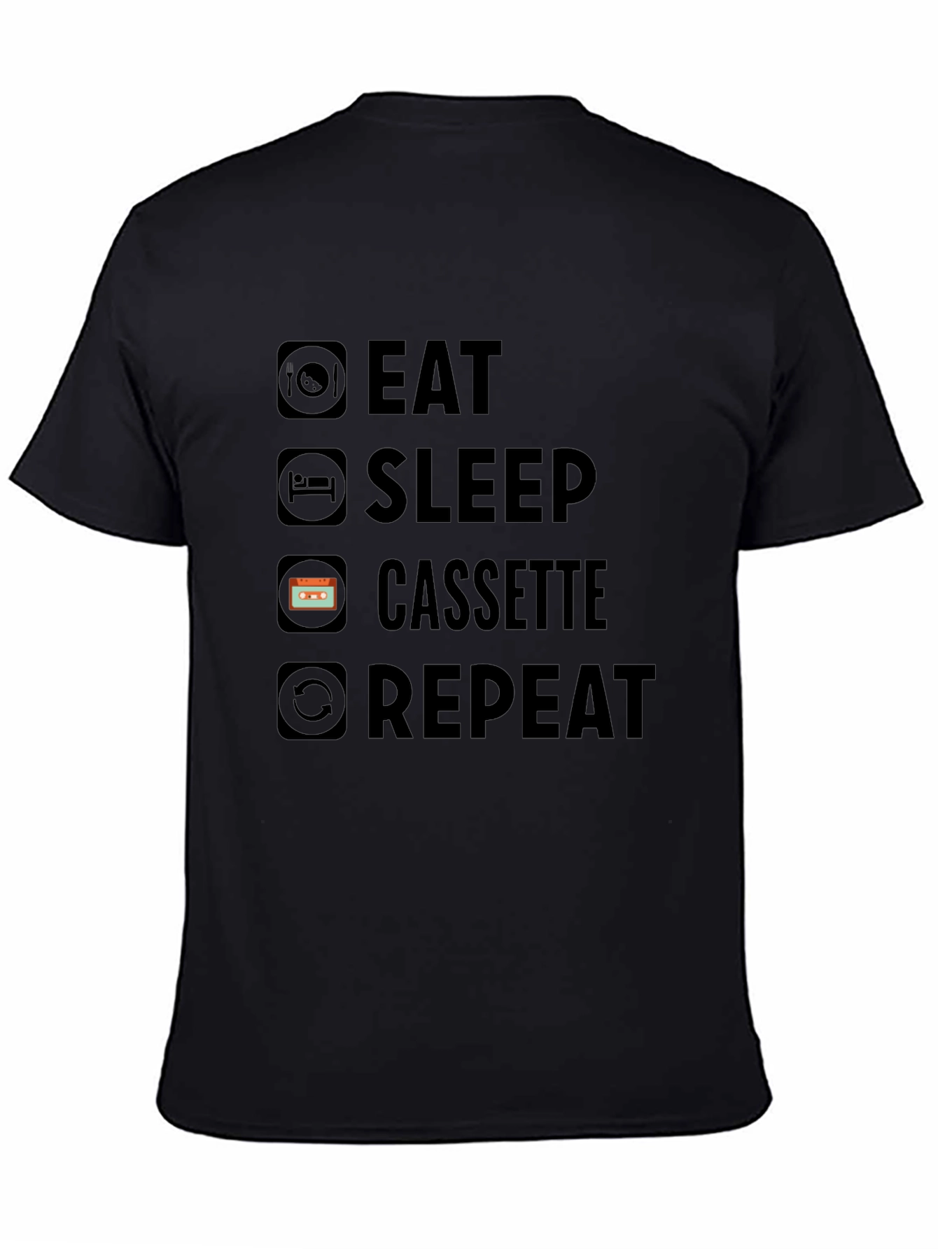 Eat Sleep Cassette Repeat Graphic T-Shirt