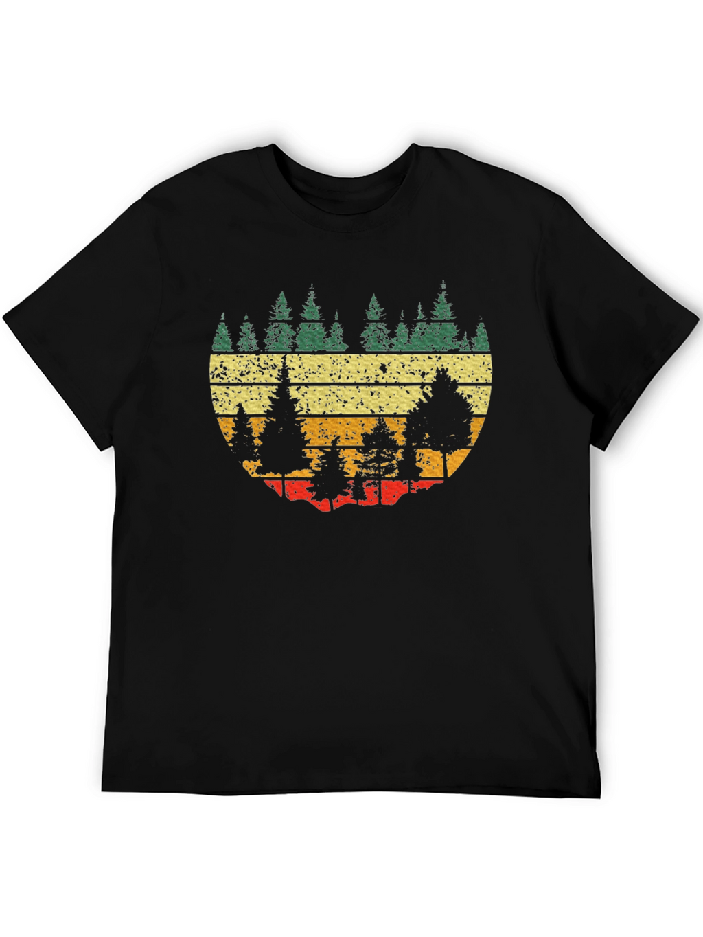 Retro Forest Graphic Tee - Black