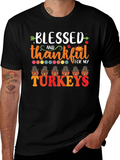 Blessed & Thankful Turkeys Thanksgiving T-Shirt