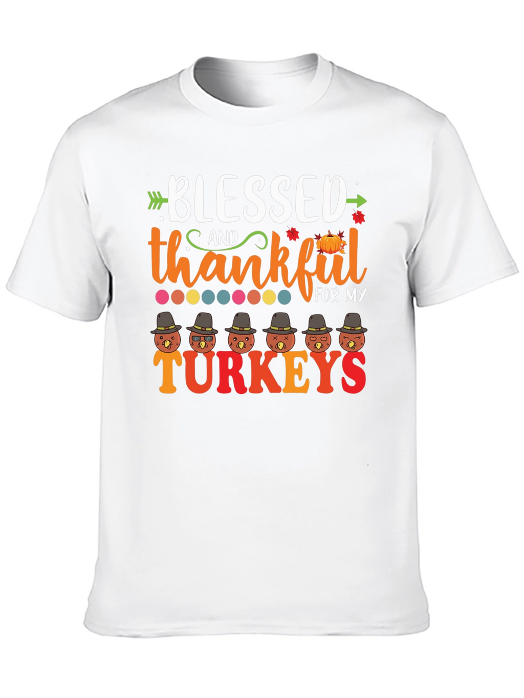 Blessed & Thankful Turkeys Thanksgiving T-Shirt