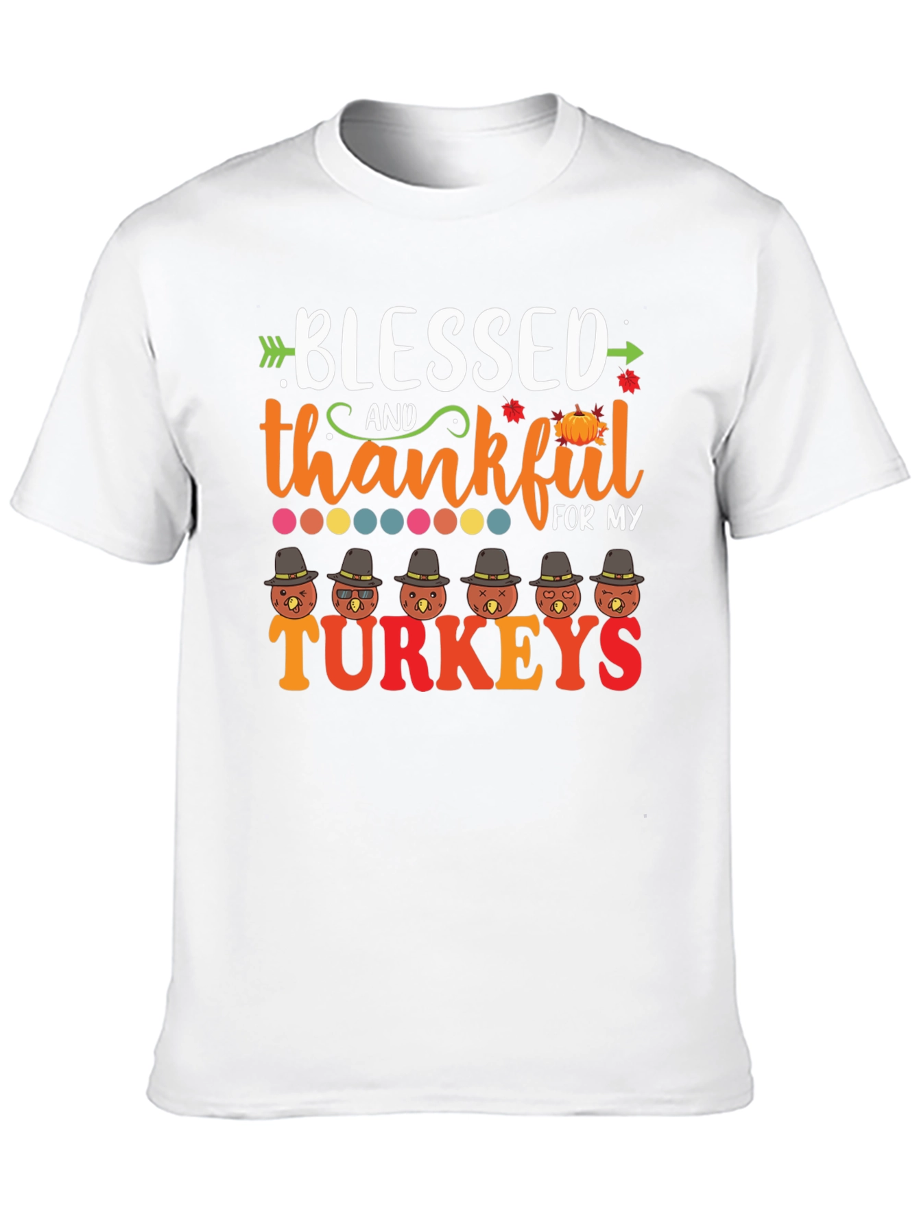 Blessed & Thankful Turkeys Thanksgiving T-Shirt