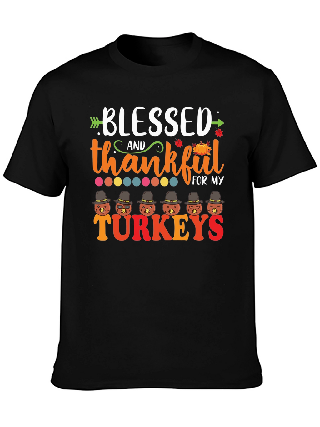 Blessed & Thankful Turkeys Thanksgiving T-Shirt