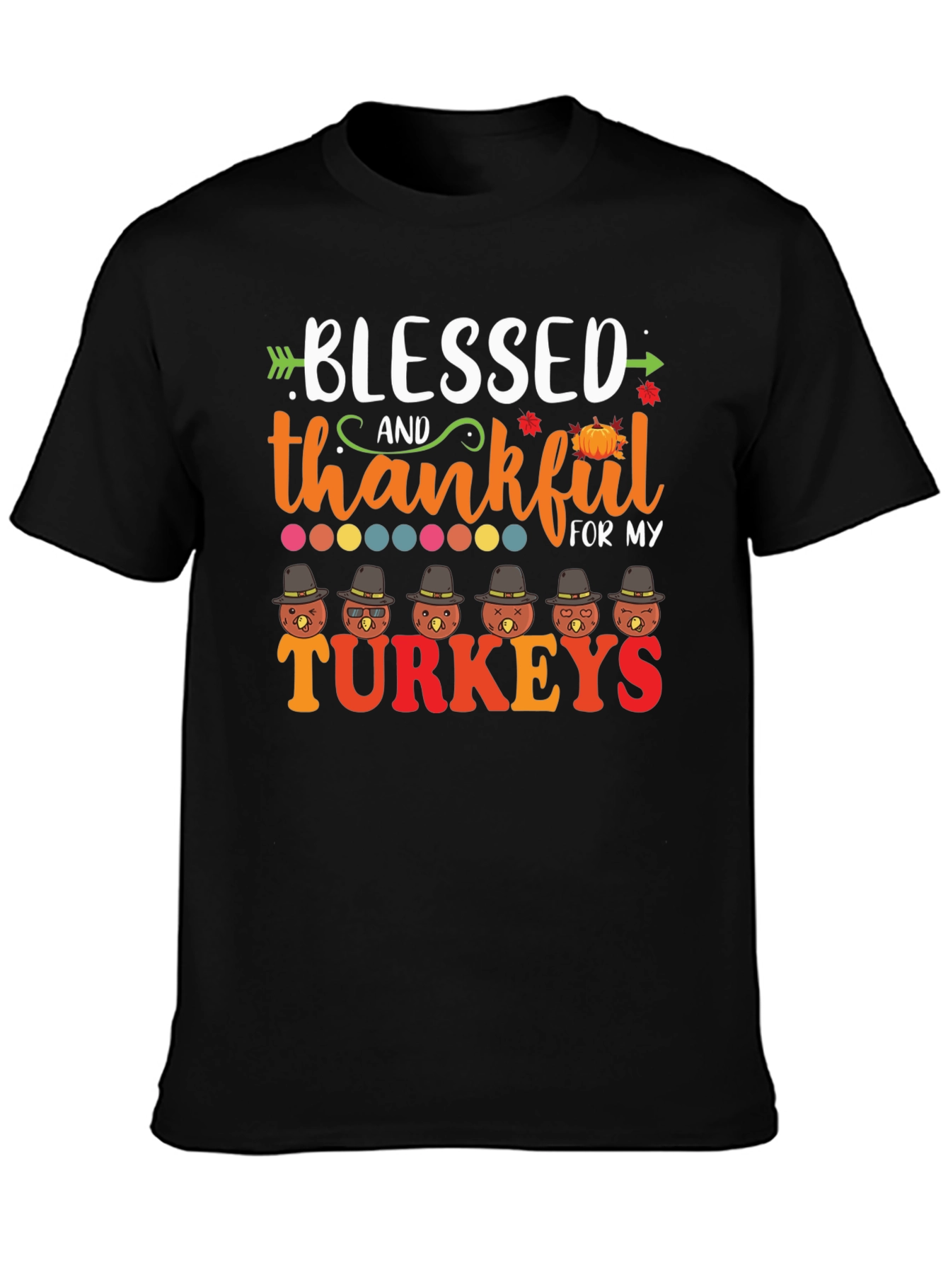 Blessed & Thankful Turkeys Thanksgiving T-Shirt