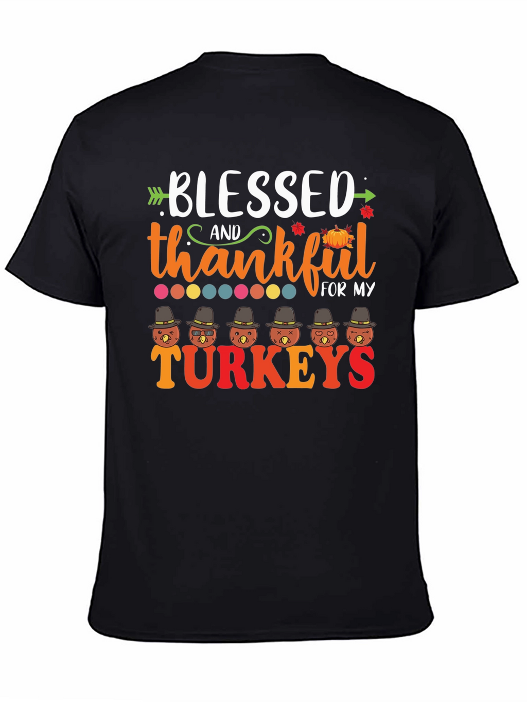 Blessed & Thankful Turkeys Thanksgiving T-Shirt
