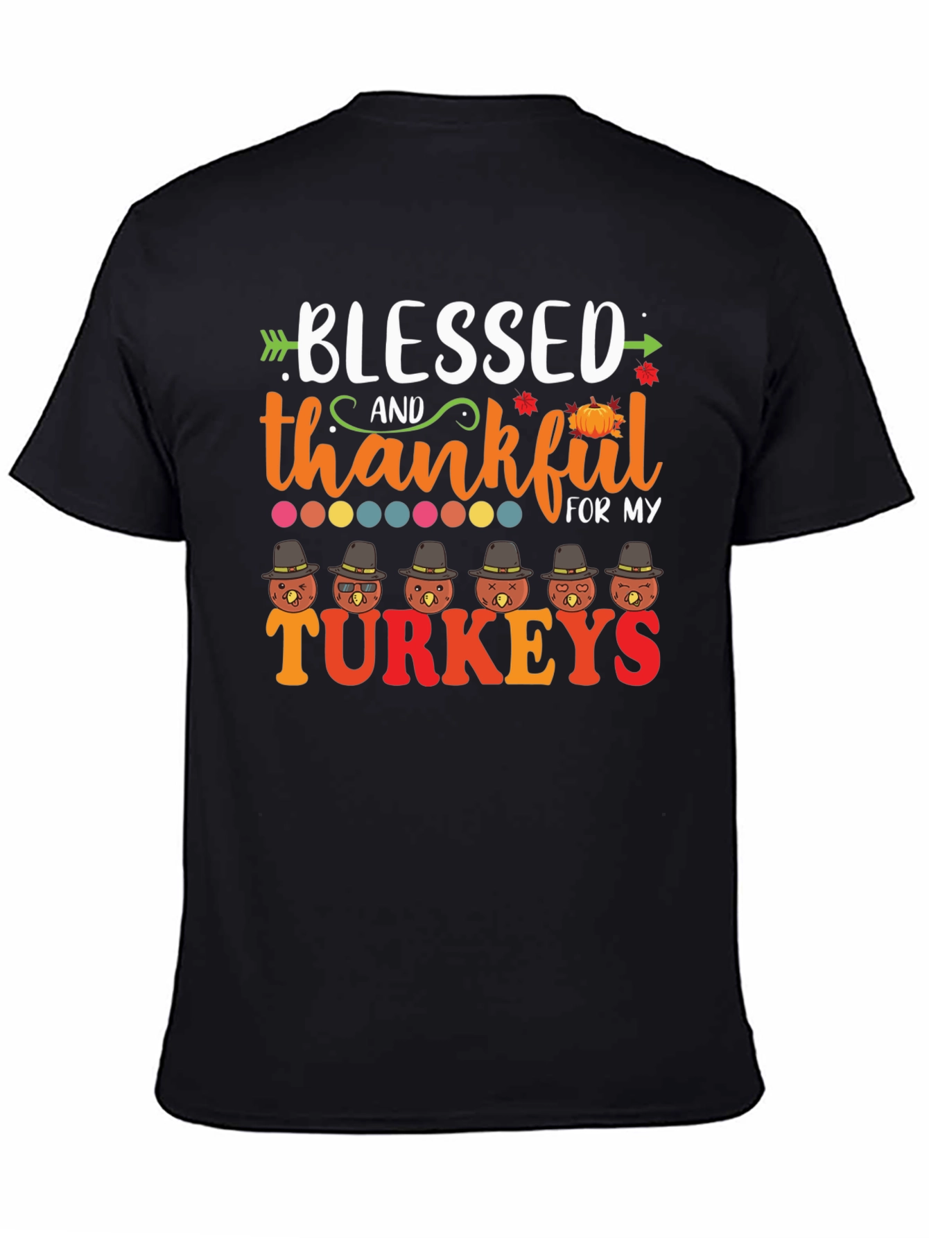 Blessed & Thankful Turkeys Thanksgiving T-Shirt