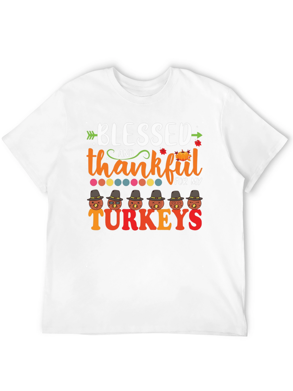 Blessed & Thankful Turkeys Thanksgiving T-Shirt