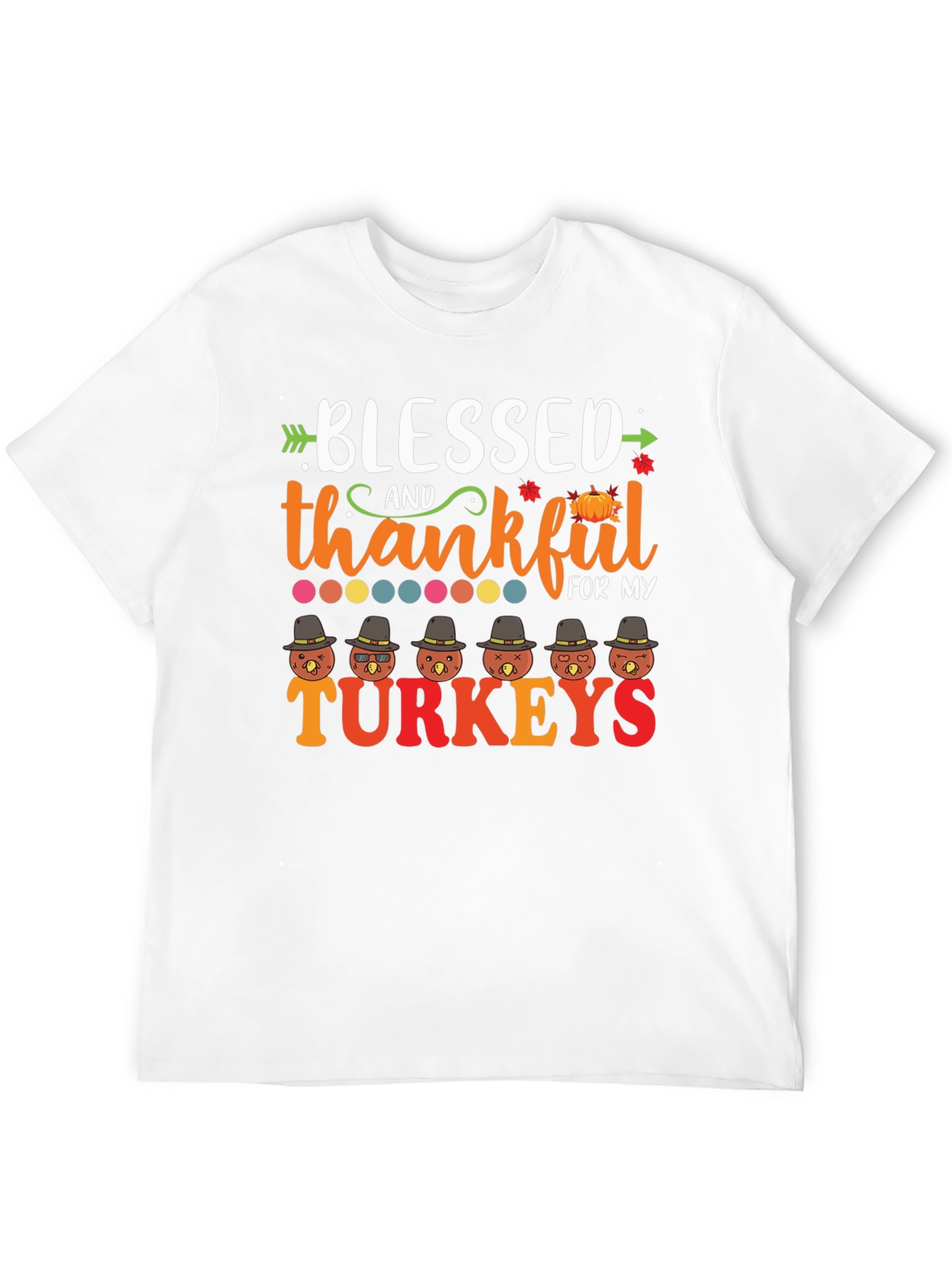 Blessed & Thankful Turkeys Thanksgiving T-Shirt