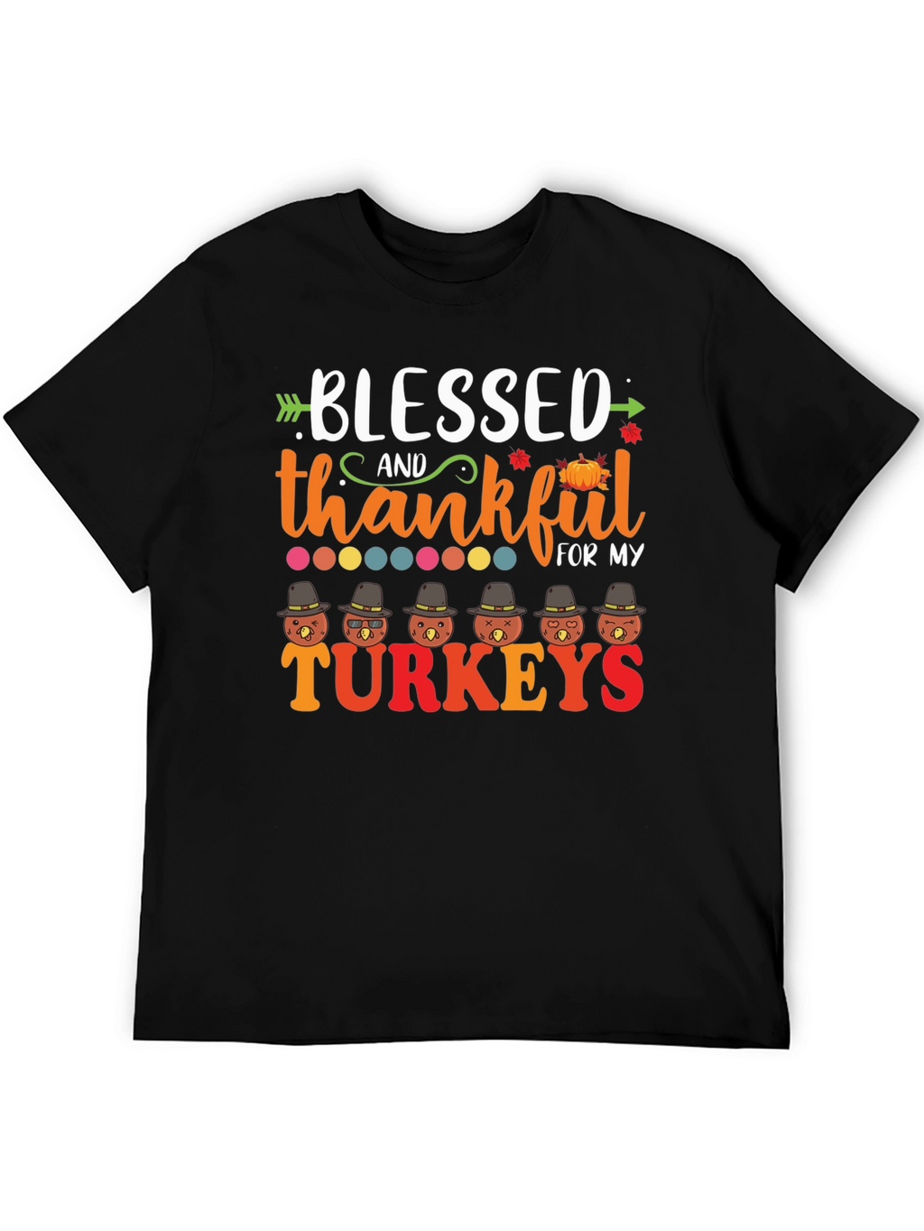 Blessed & Thankful Turkeys Thanksgiving T-Shirt