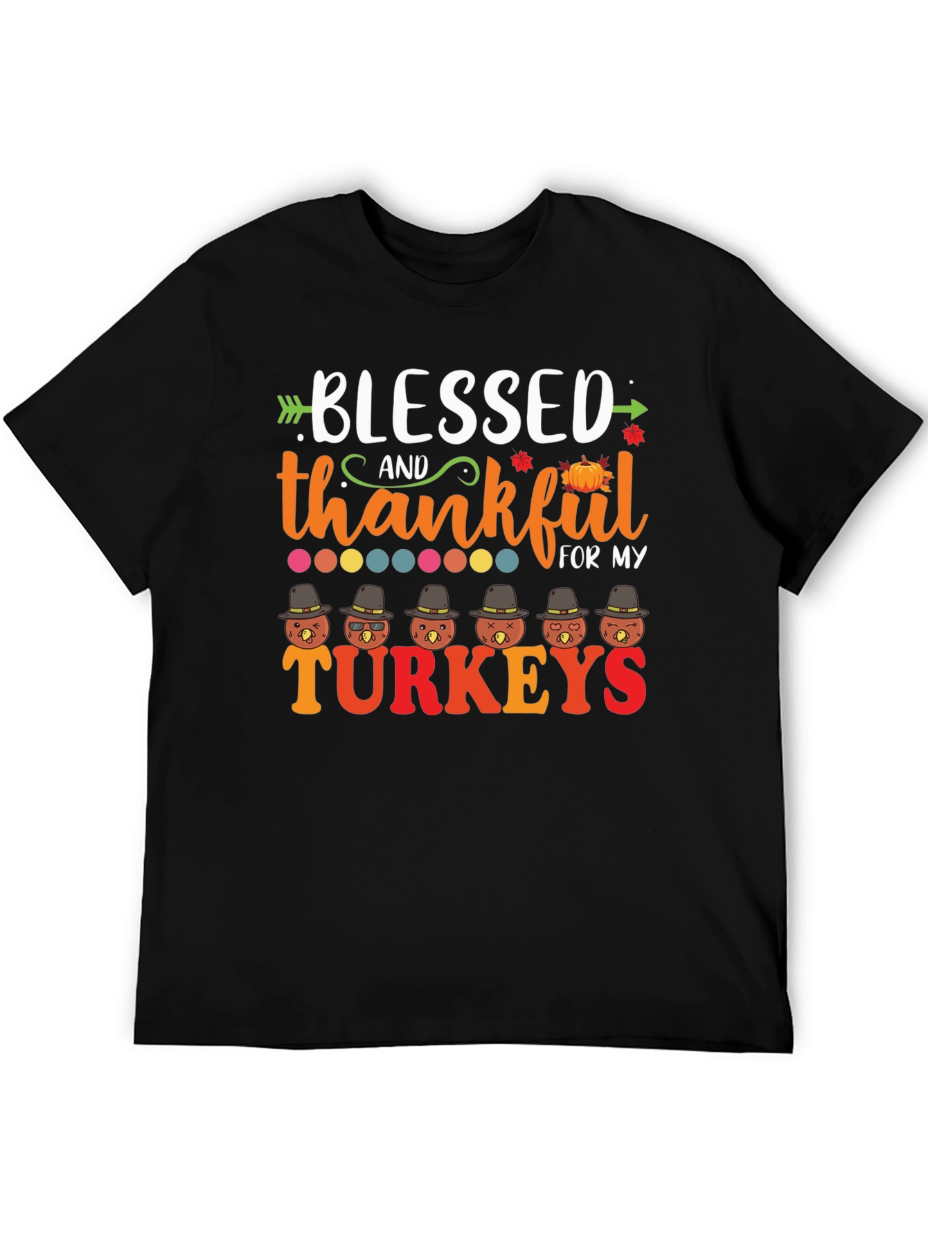 Blessed & Thankful Turkeys Thanksgiving T-Shirt