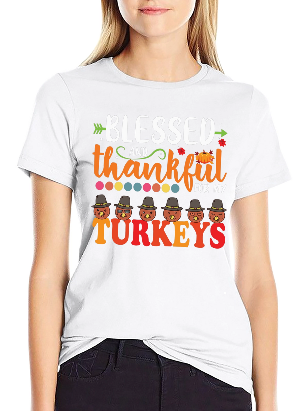 Blessed & Thankful Turkeys Thanksgiving T-Shirt