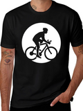 Cyclist Graphic Tee - Black Cotton T-Shirt