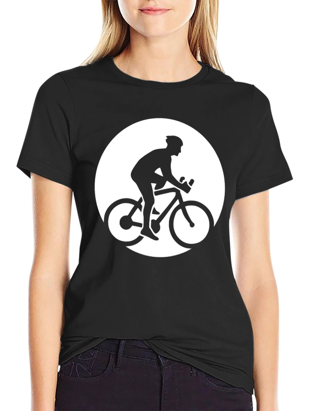 Cyclist Graphic Tee - Black Cotton T-Shirt