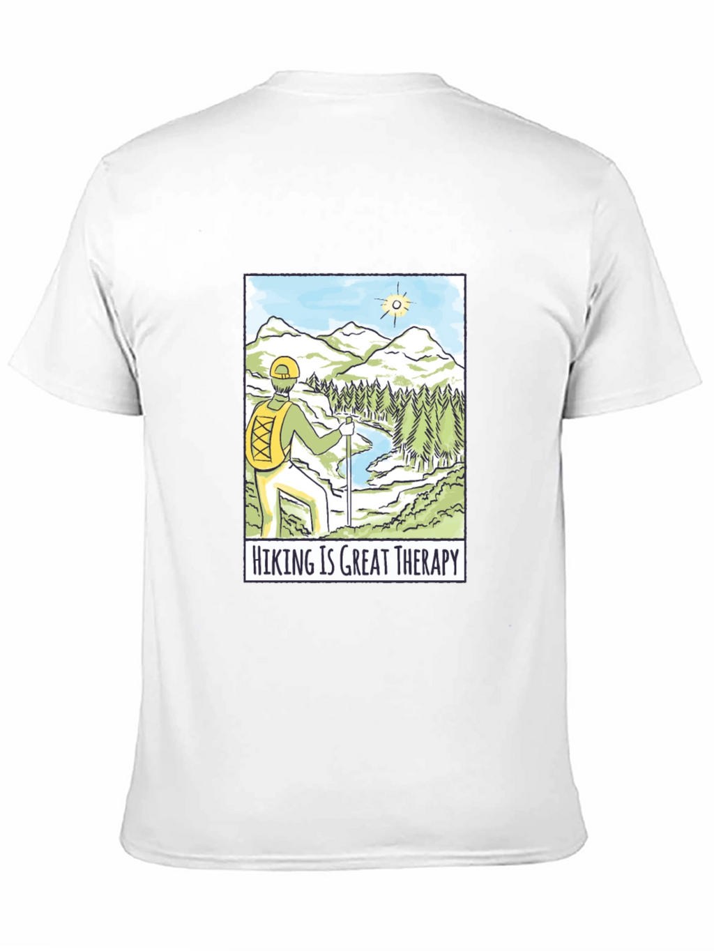Hiking is Great Therapy Black T-Shirt