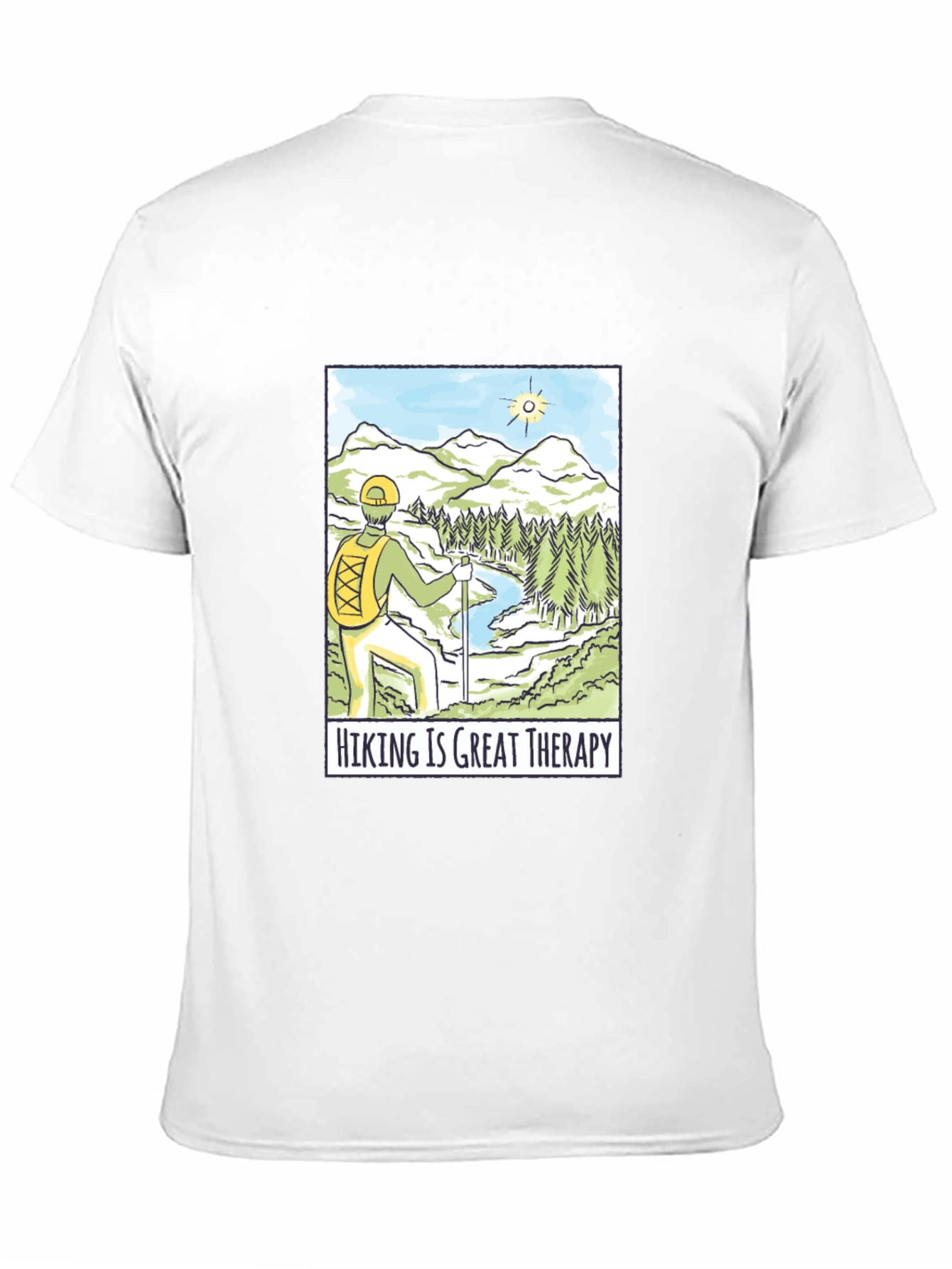 Hiking is Great Therapy Black T-Shirt