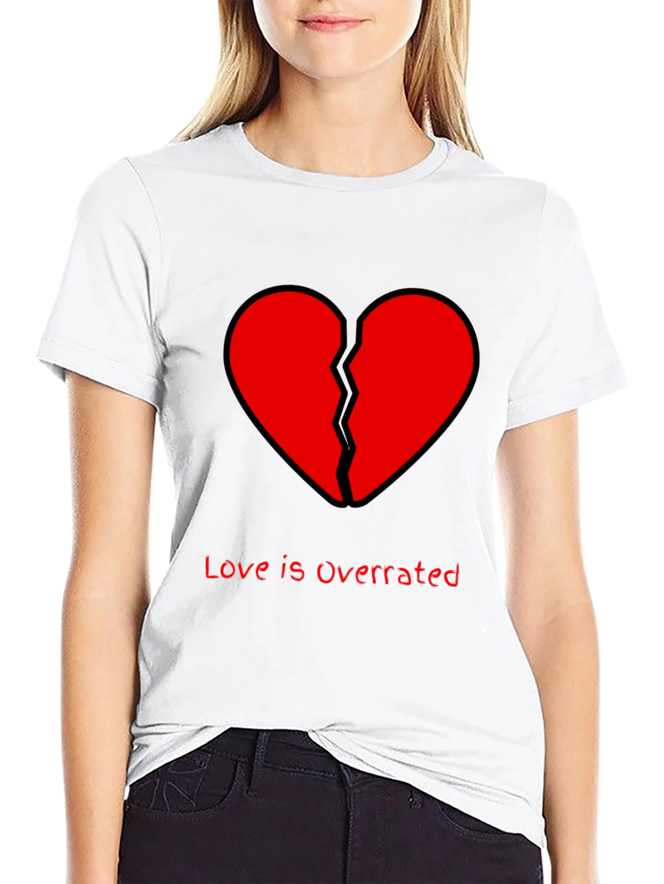 Broken Heart Graphic T-Shirt - Love Is Overrated