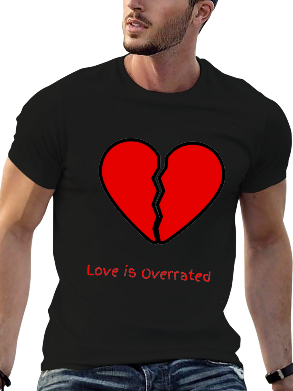 Broken Heart Graphic T-Shirt - Love Is Overrated