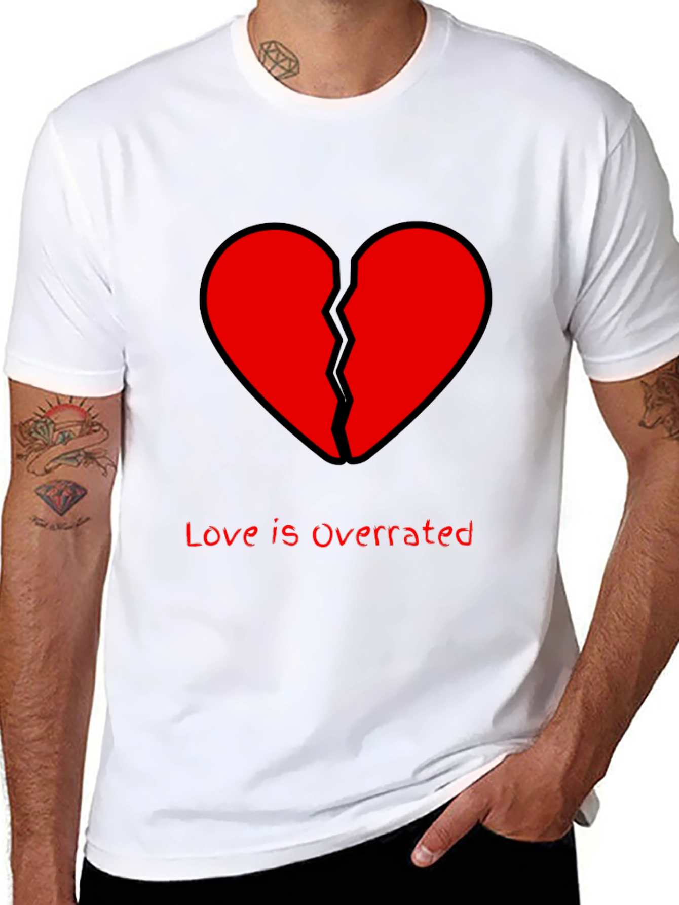 Broken Heart Graphic T-Shirt - Love Is Overrated