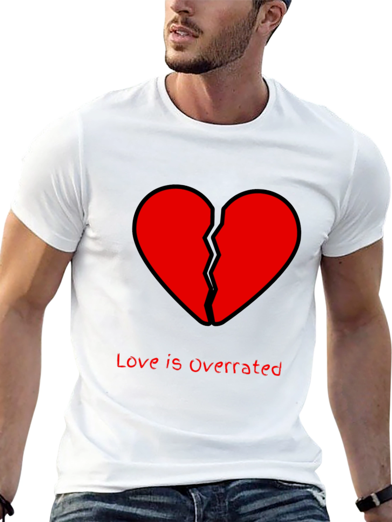 Broken Heart Graphic T-Shirt - Love Is Overrated
