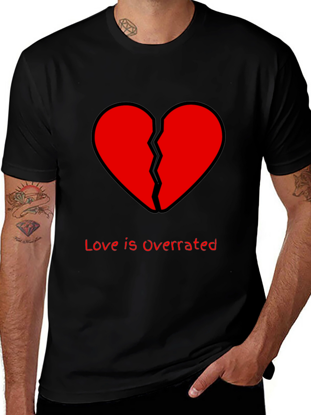 Broken Heart Graphic T-Shirt - Love Is Overrated