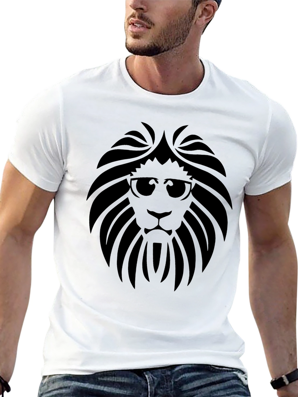 Lion Head Graphic Tee - Cool Cat in Shades