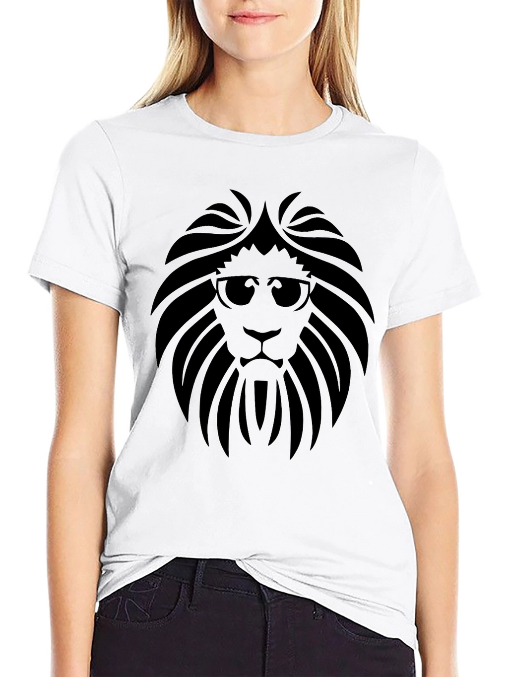 Lion Head Graphic Tee - Cool Cat in Shades