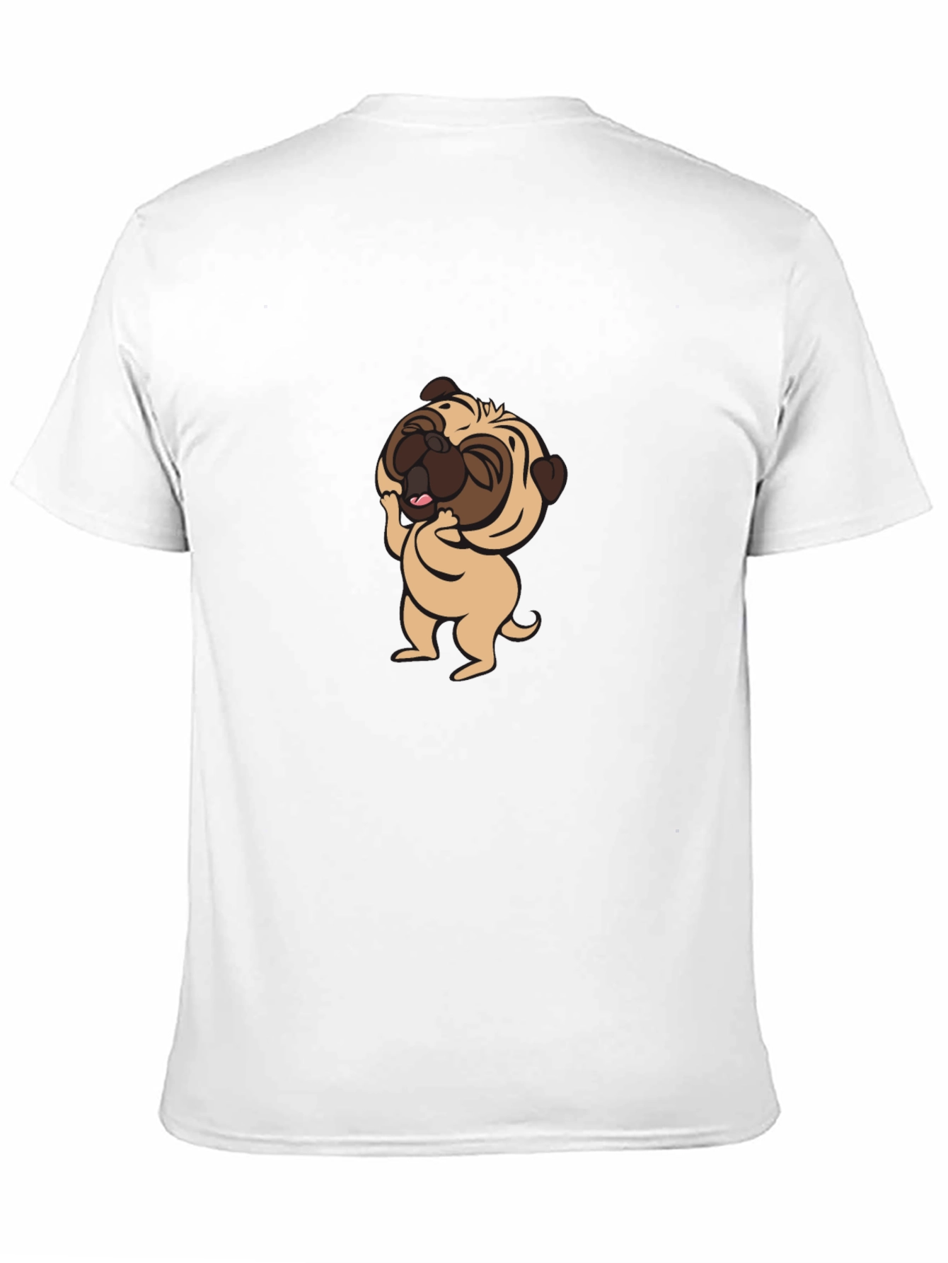Cute Pug Graphic Tee - Black Cotton T-Shirt