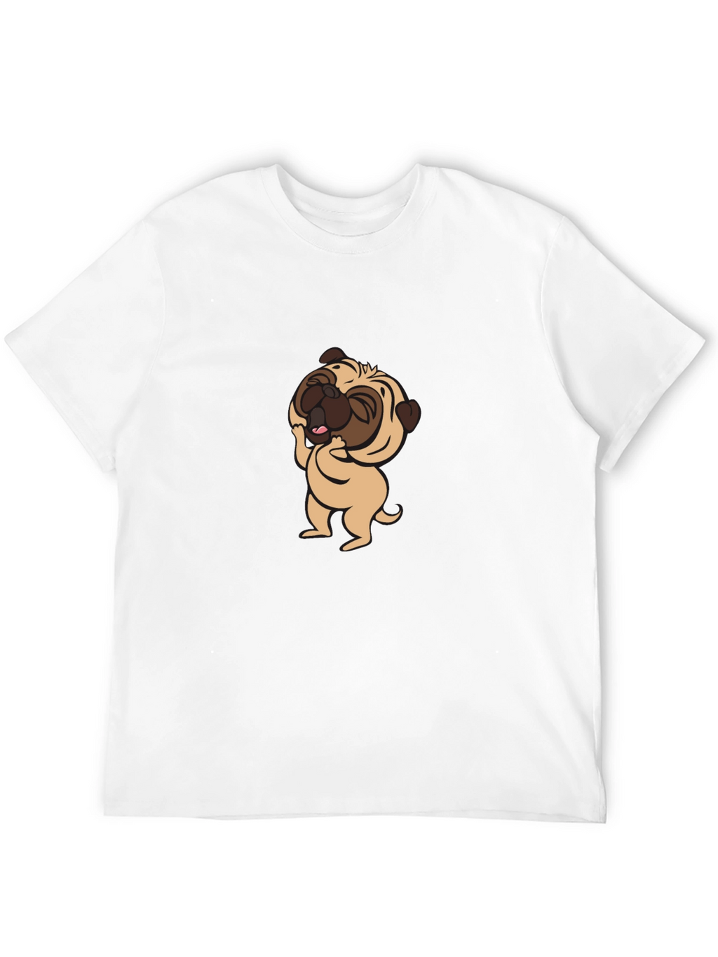 Cute Pug Graphic Tee - Black Cotton T-Shirt