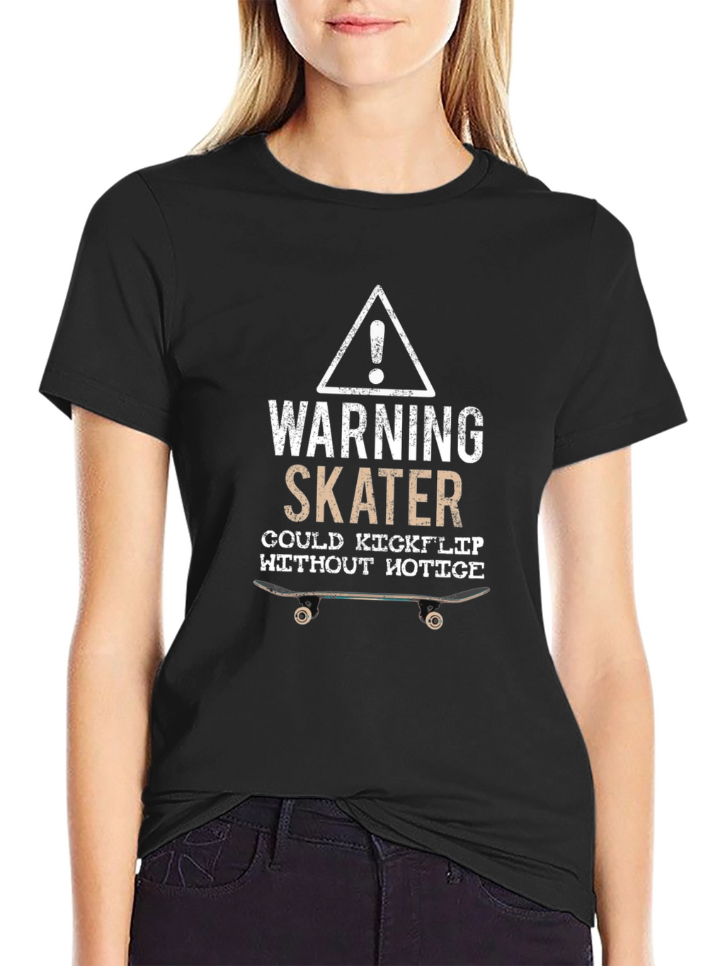 Warning Skater Kickflip Graphic Tee