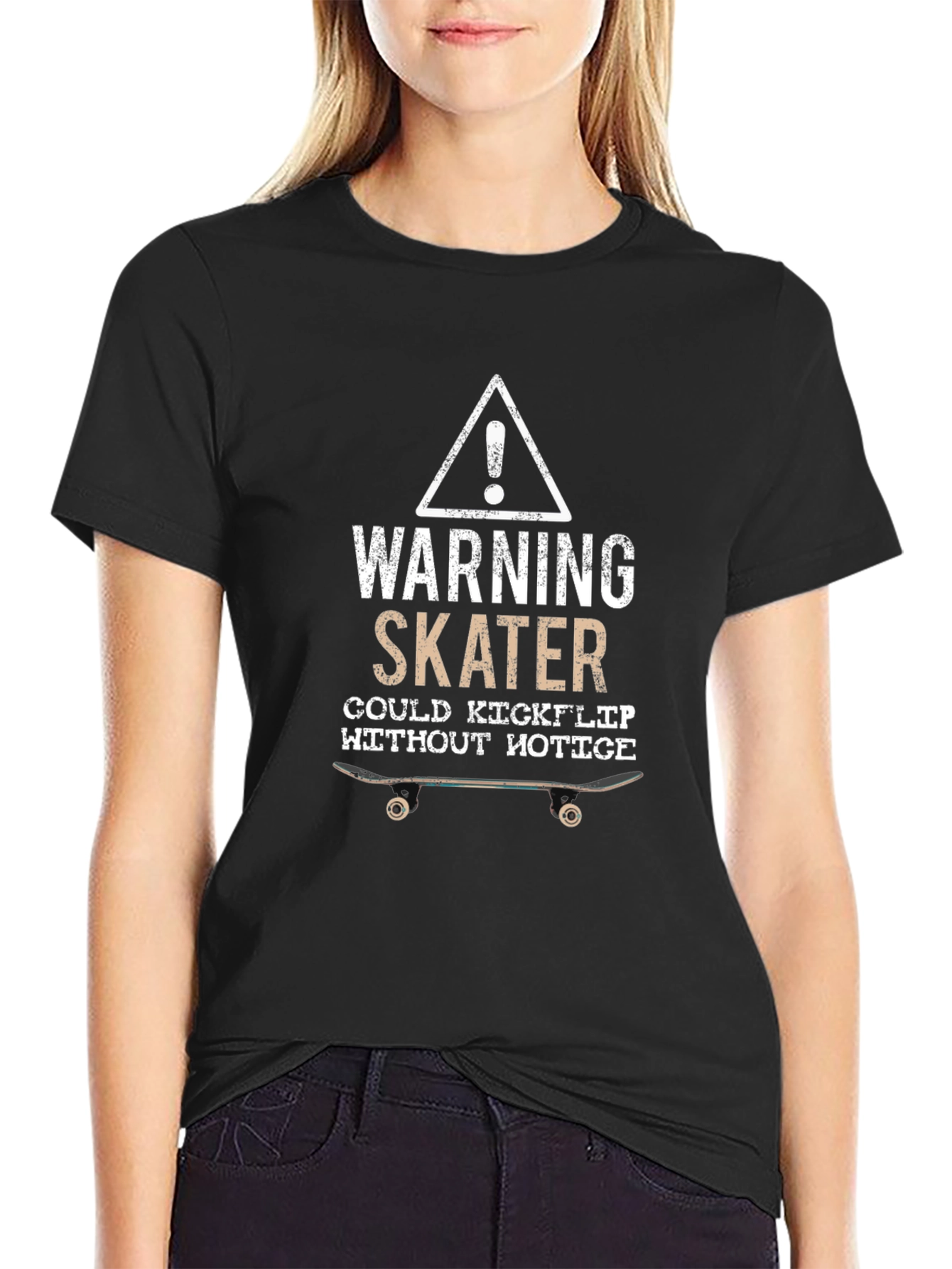 Warning Skater Kickflip Graphic Tee