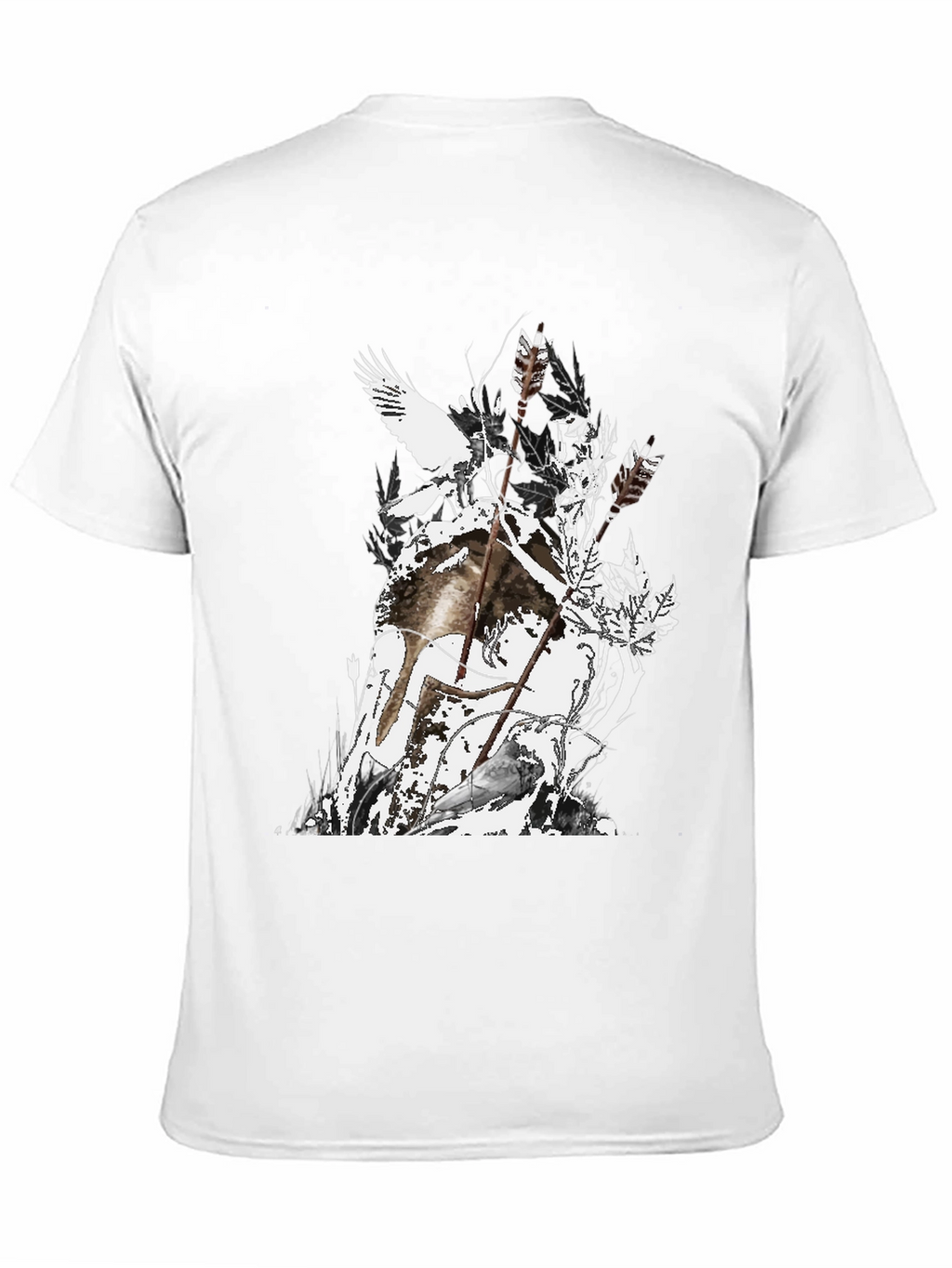 Mens Black Graphic Tee - Nature Inspired Design