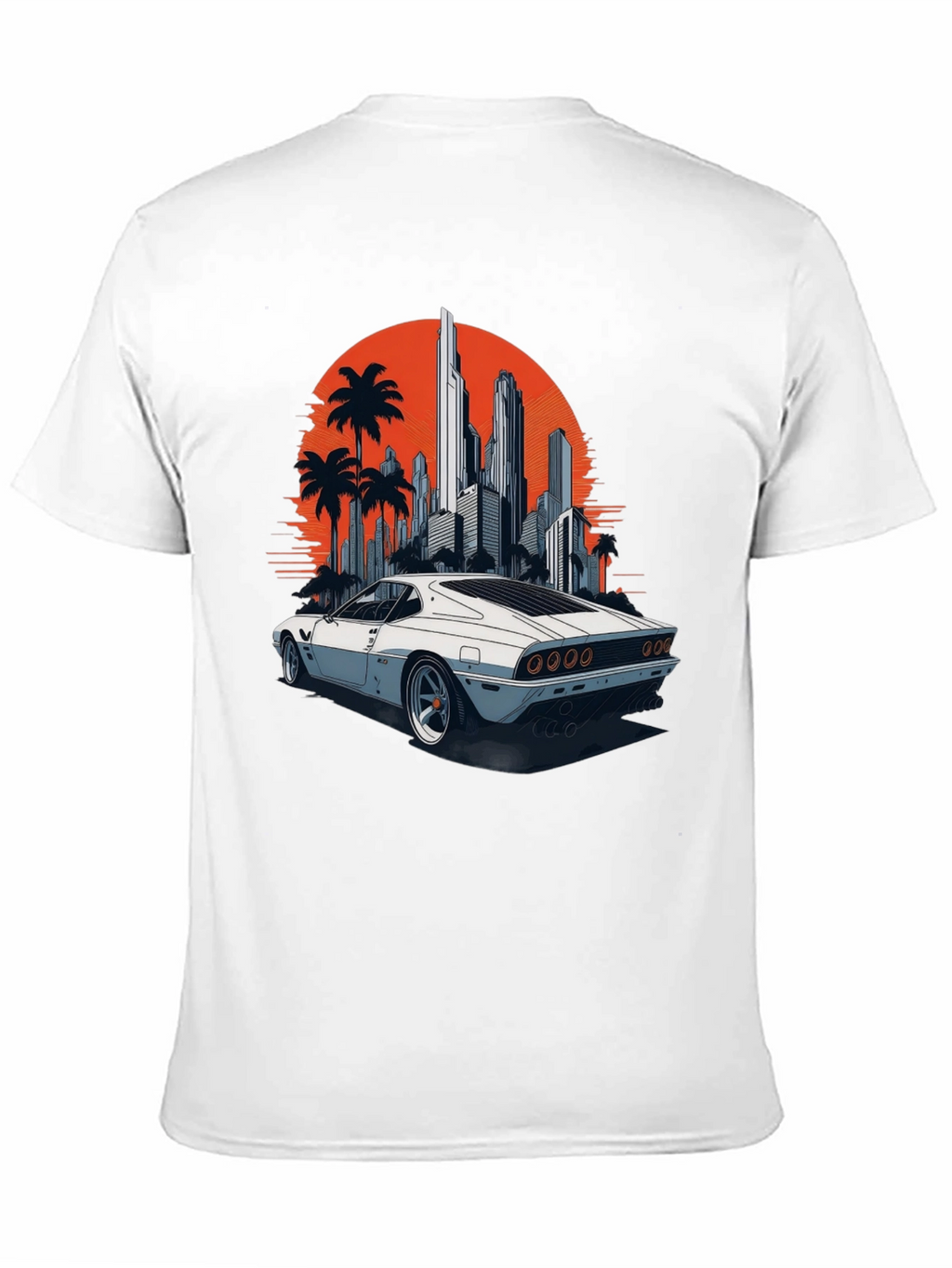 Retro Car Cityscape T-Shirt - Cool Graphic Tee