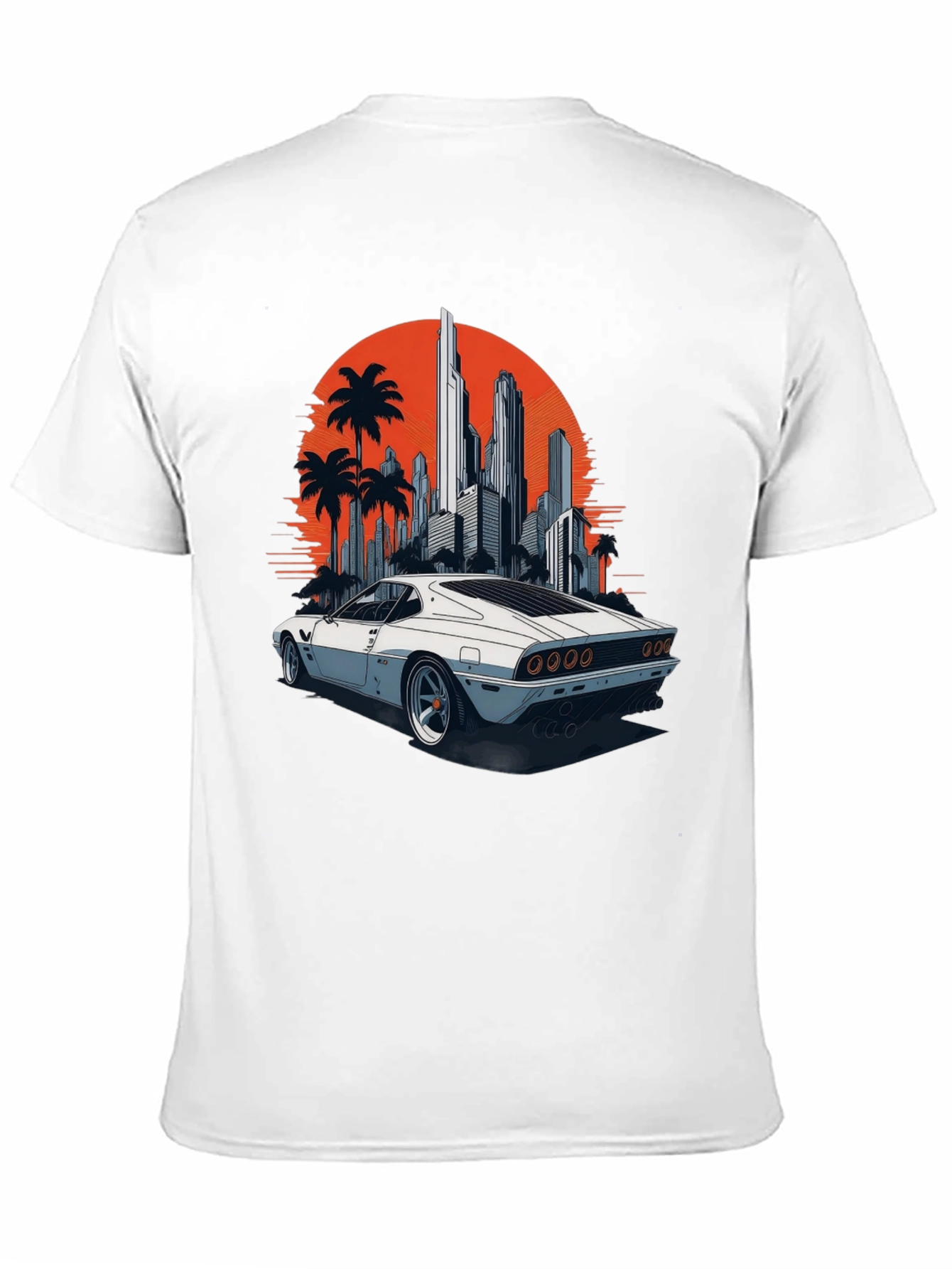 Retro Car Cityscape T-Shirt - Cool Graphic Tee