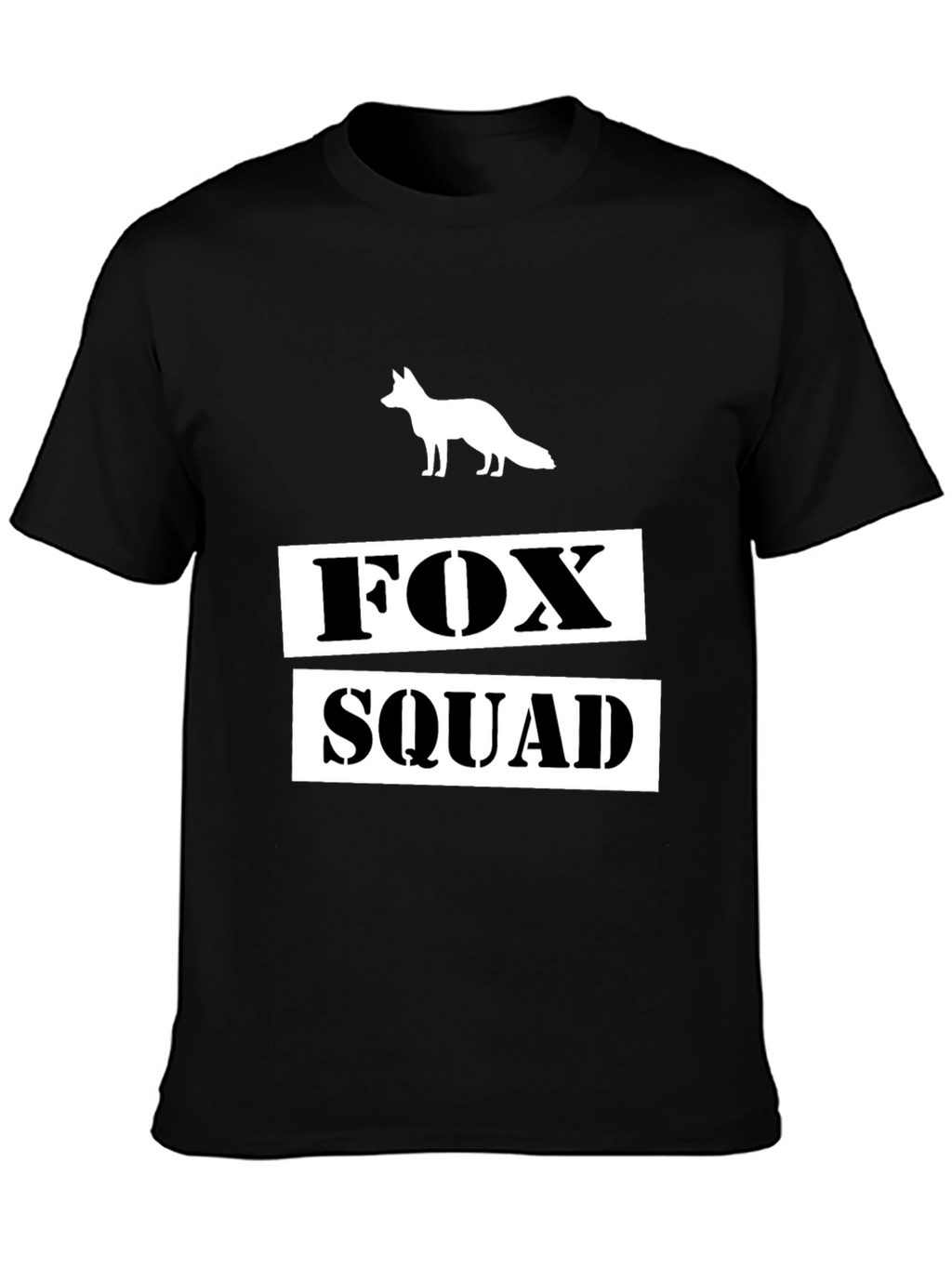 Fox Squad Graphic T-Shirt - Black Crew Neck Tee