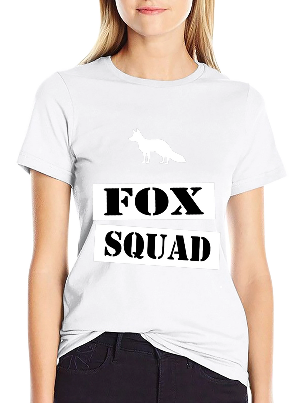 Fox Squad Graphic T-Shirt - Black Crew Neck Tee