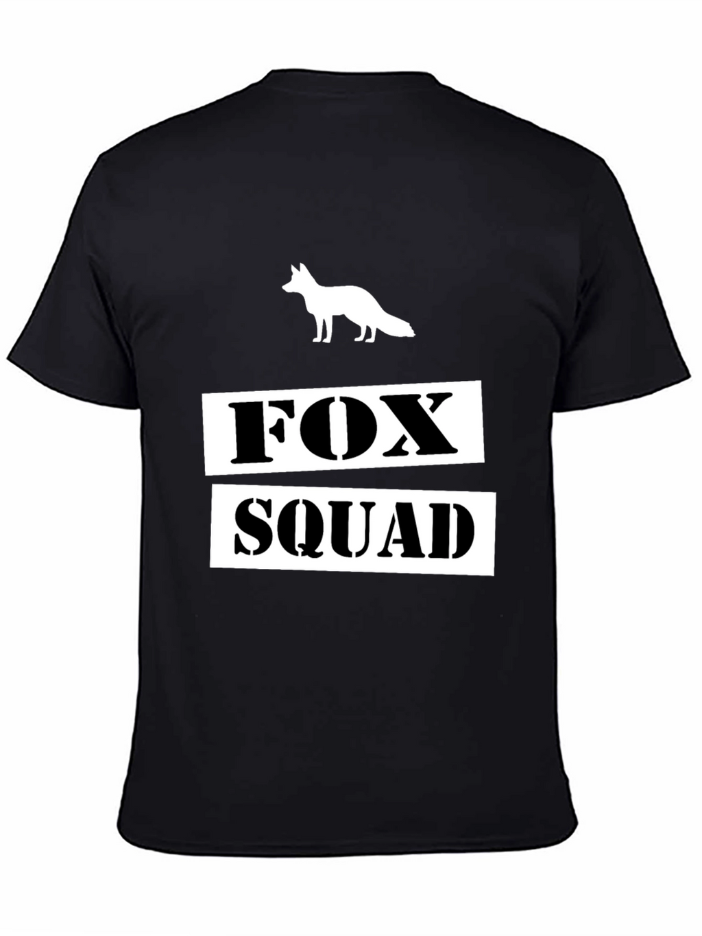 Fox Squad Graphic T-Shirt - Black Crew Neck Tee