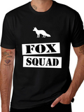 Fox Squad Graphic T-Shirt - Black Crew Neck Tee