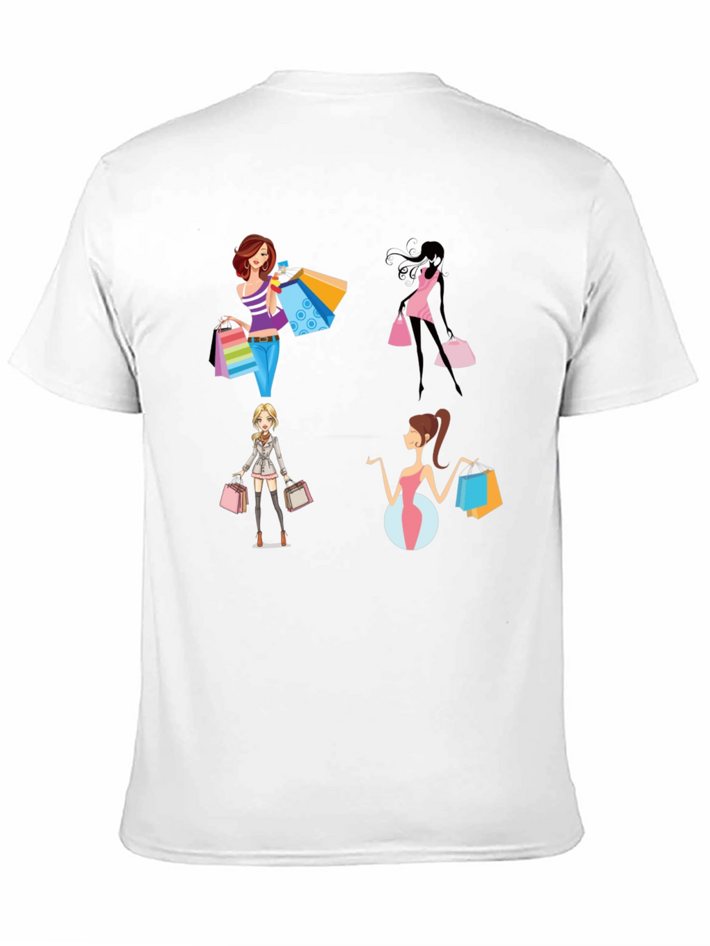 Stylish Shopping Women Graphic Tee - Black