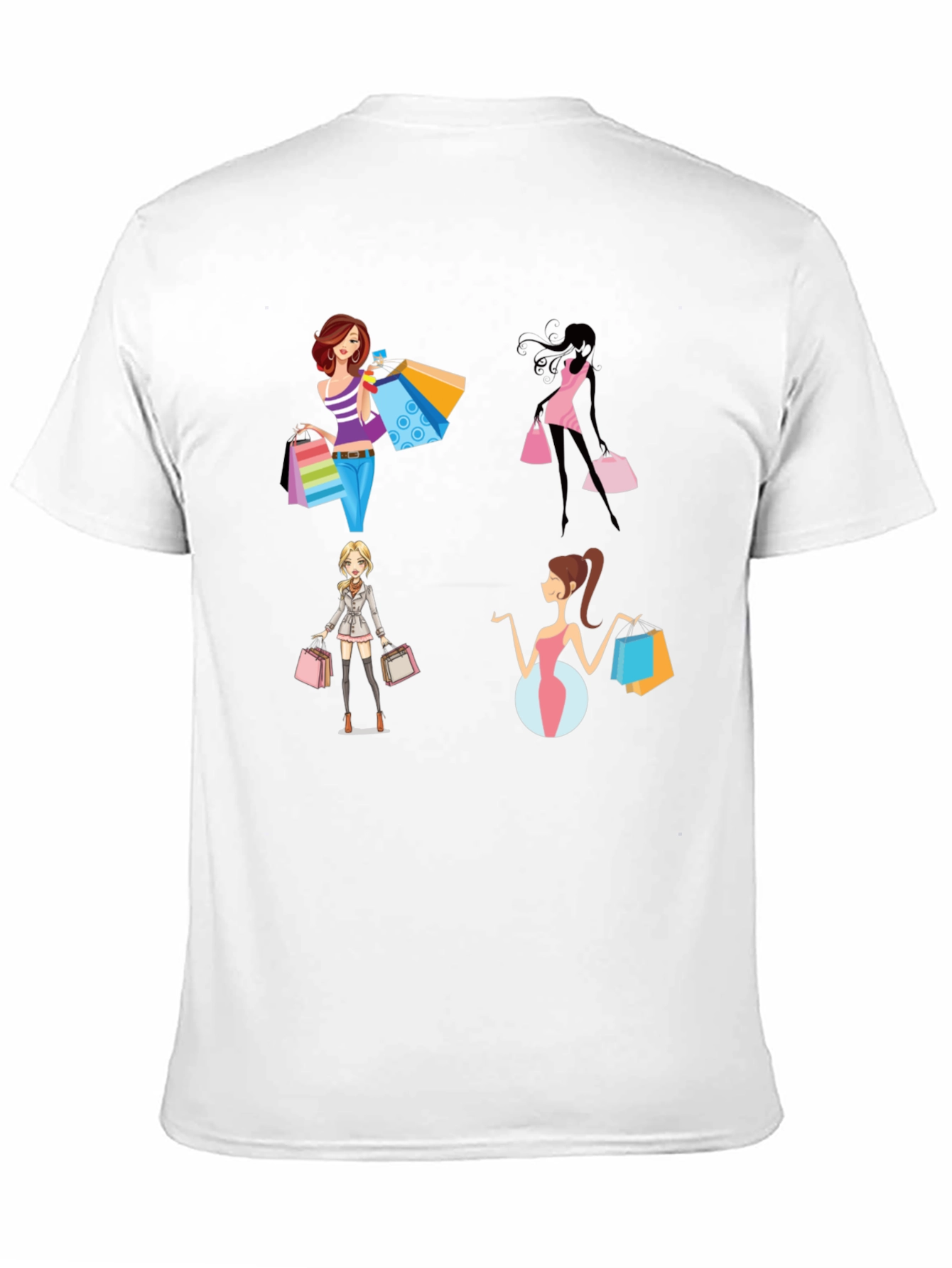 Stylish Shopping Women Graphic Tee - Black