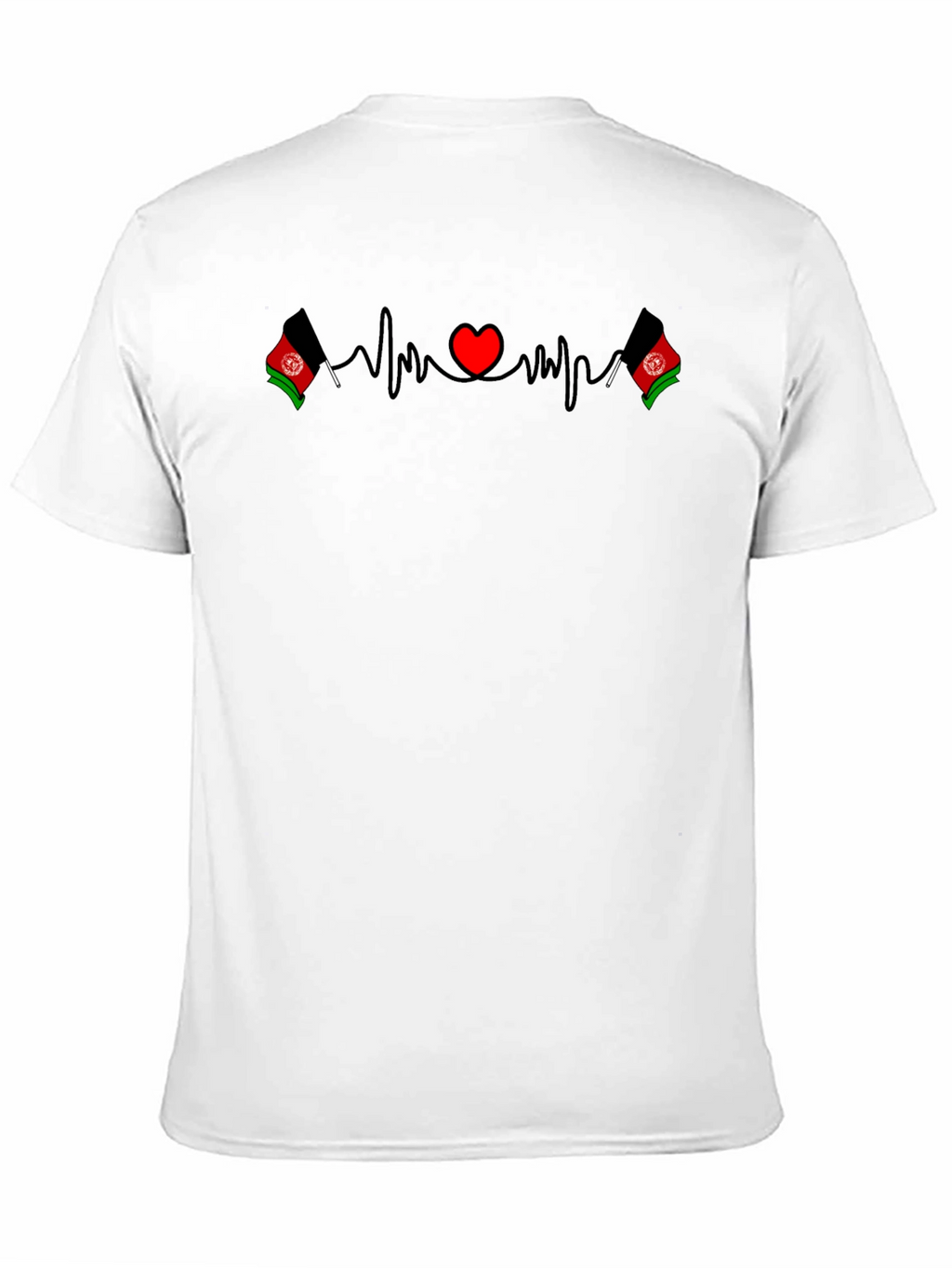 Afghanistan Heartbeat Flag T-Shirt - Black