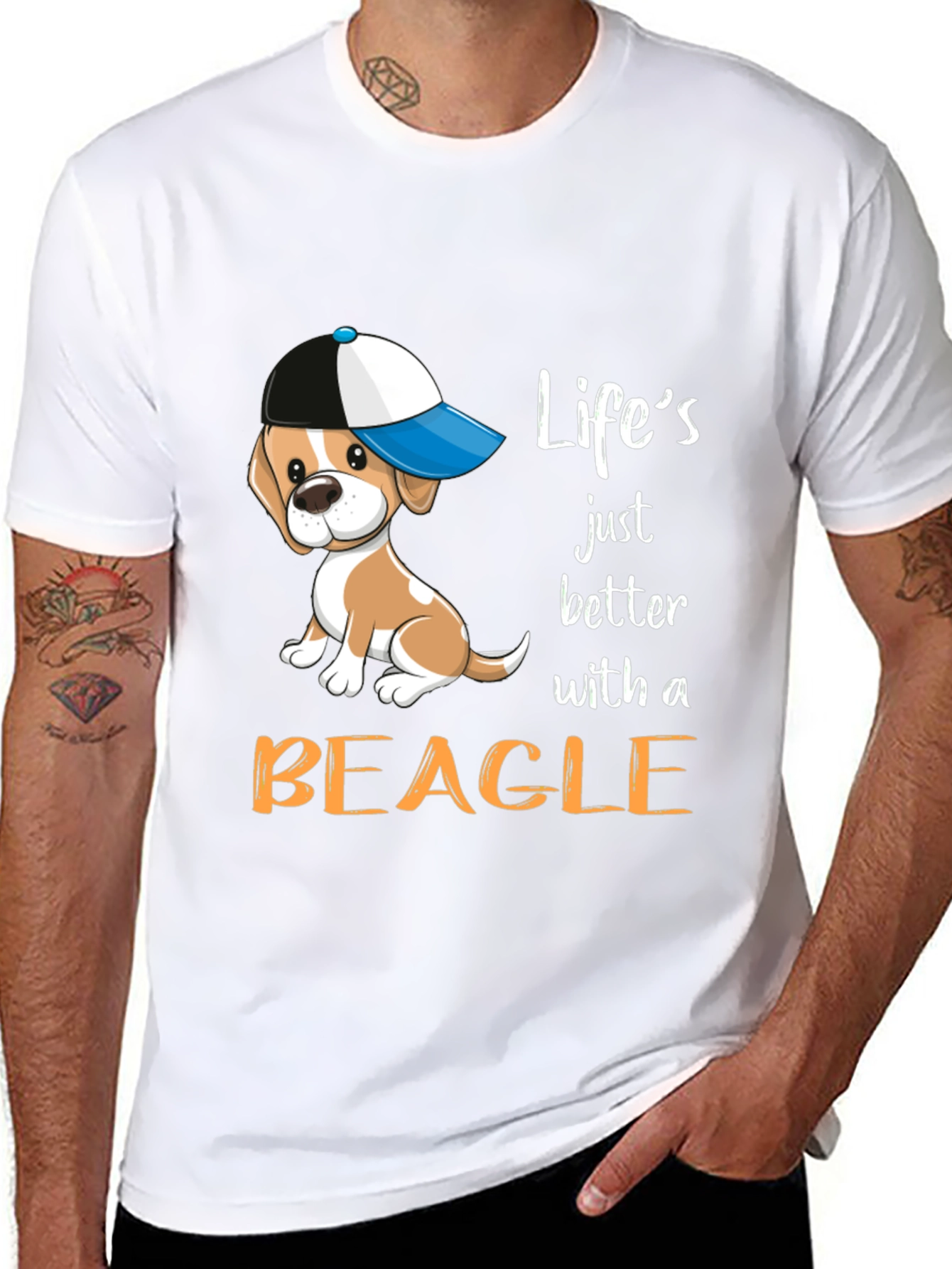 Lifes Better With A Beagle Black T-Shirt