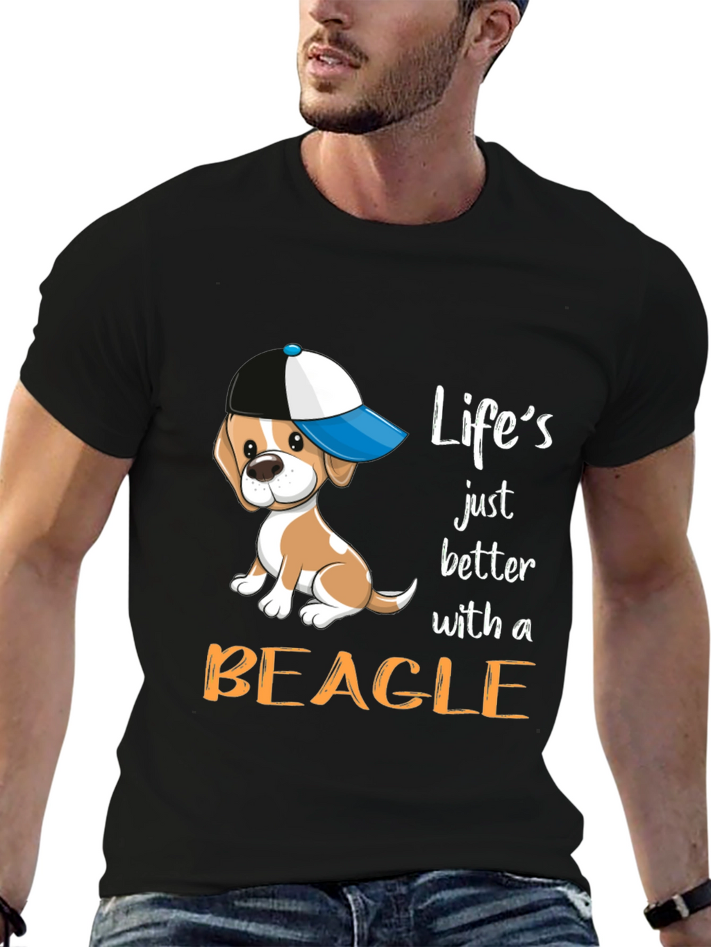 Lifes Better With A Beagle Black T-Shirt