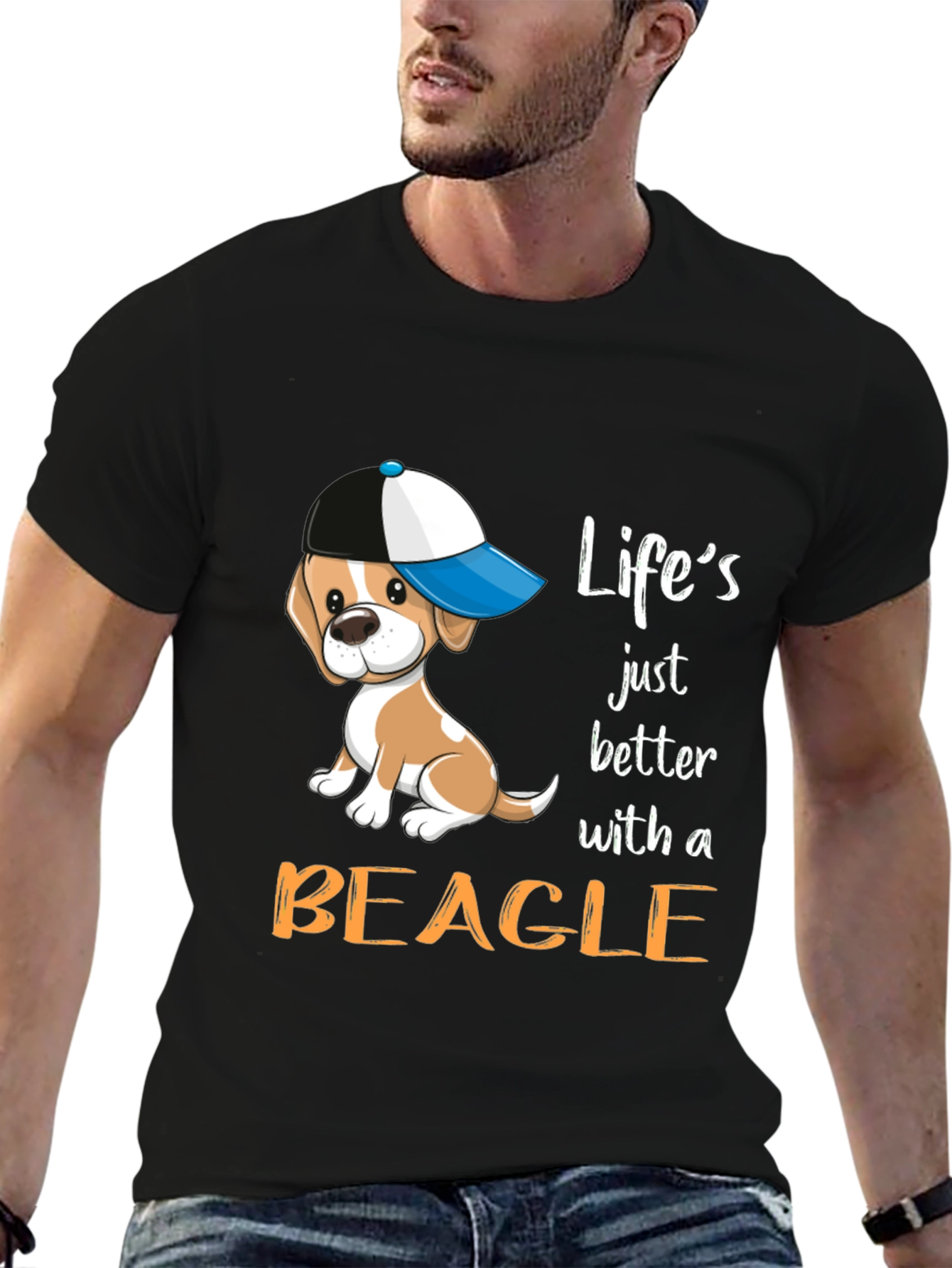 Lifes Better With A Beagle Black T-Shirt