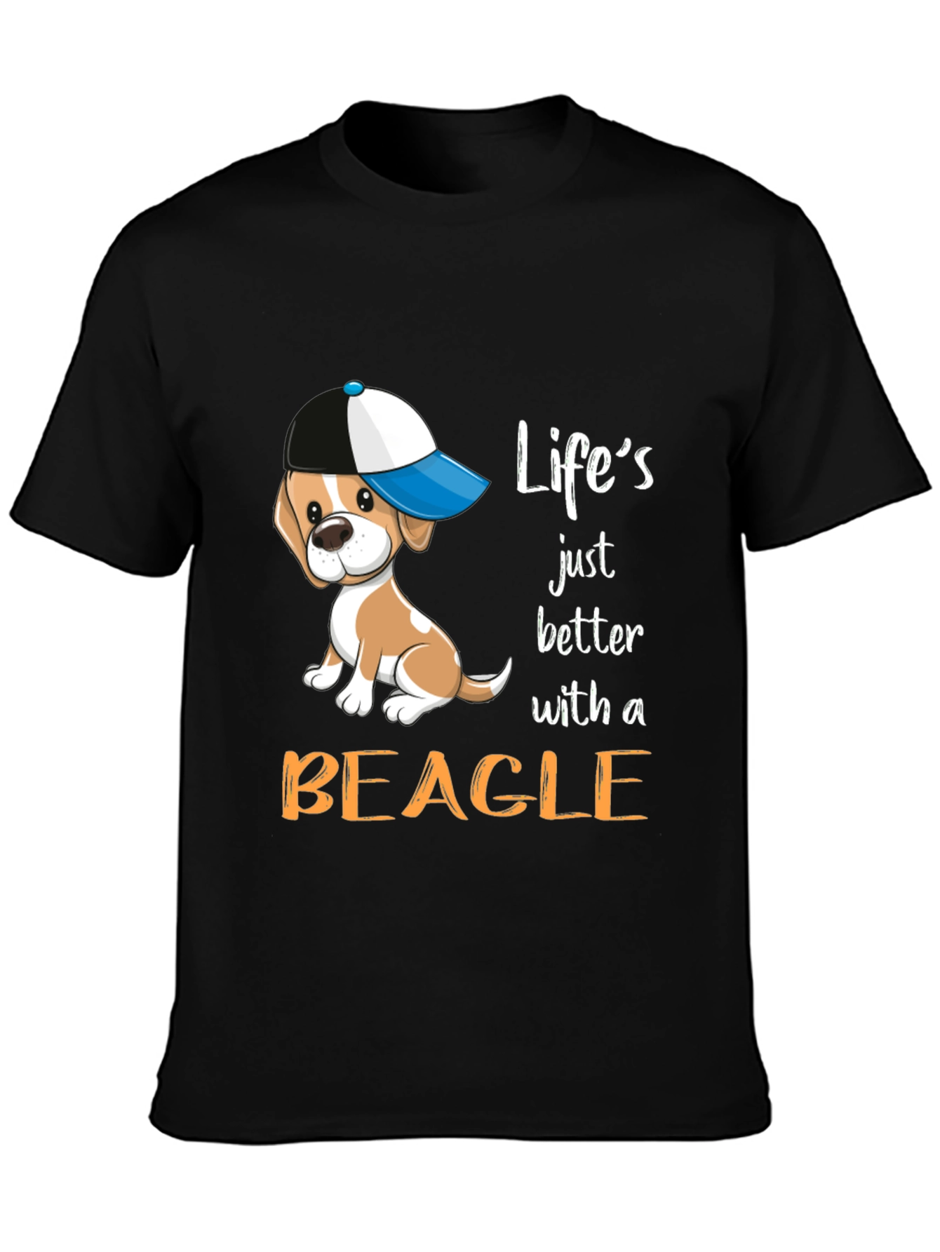Lifes Better With A Beagle Black T-Shirt