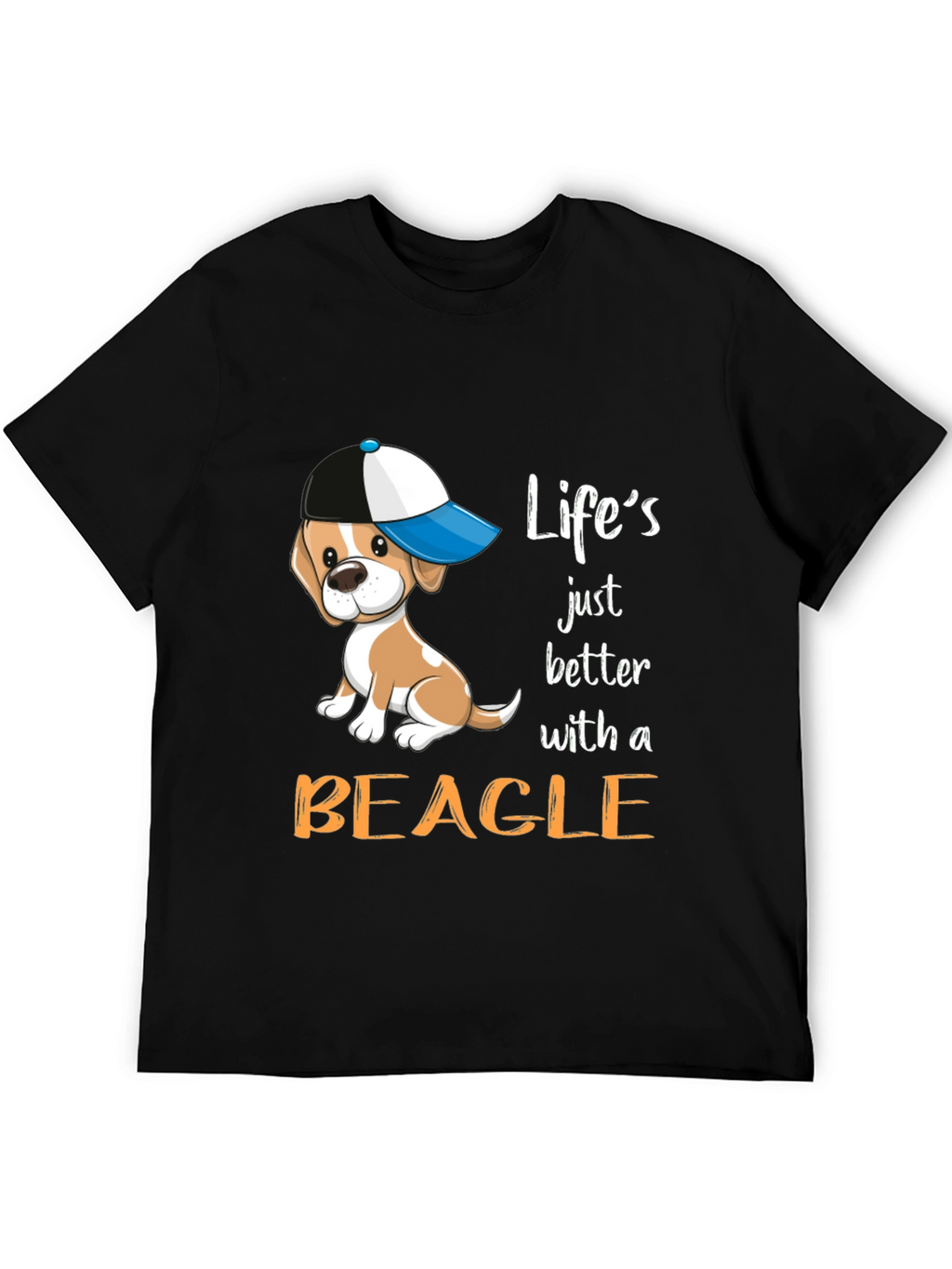 Lifes Better With A Beagle Black T-Shirt