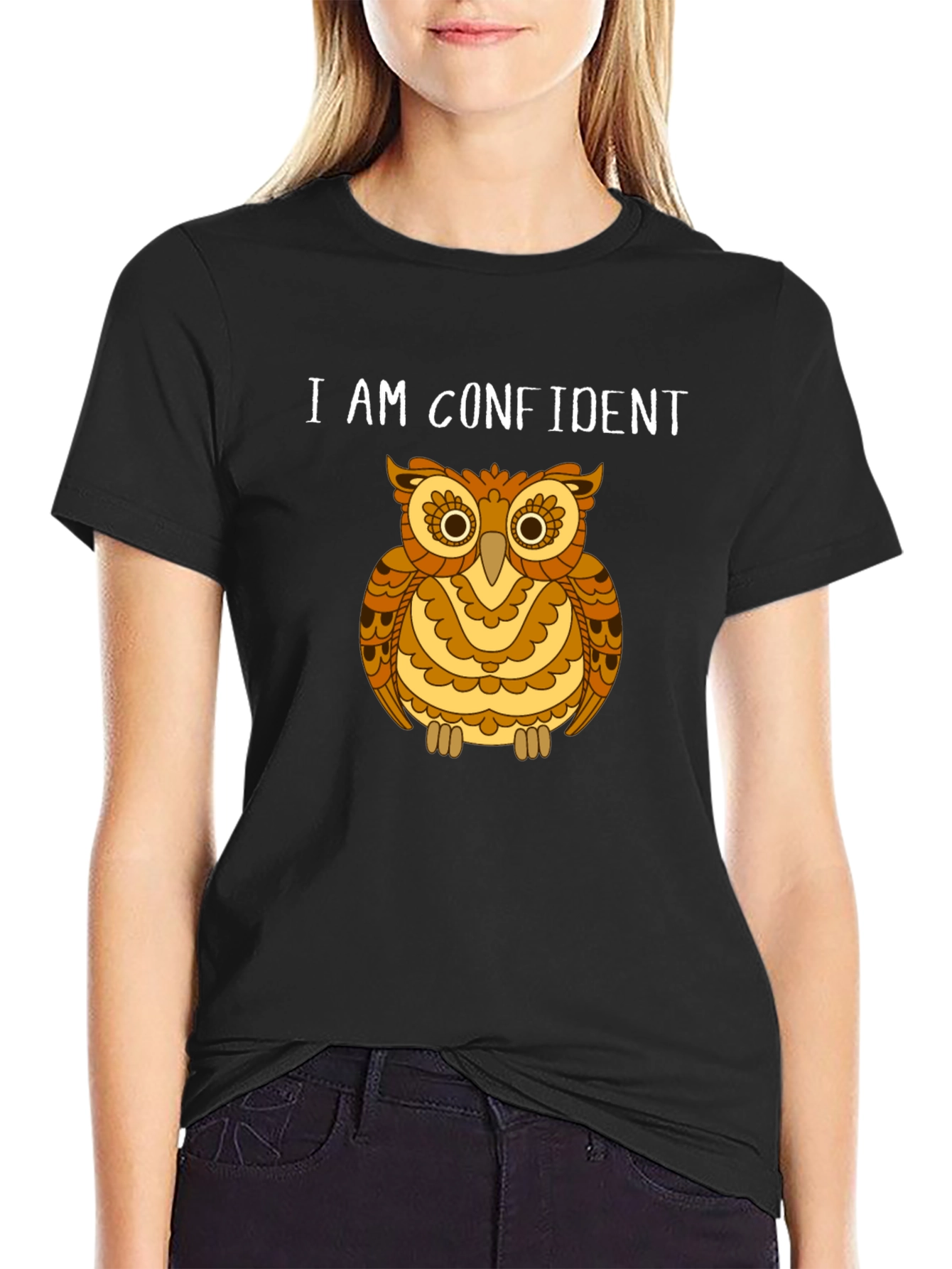 I AM CONFIDENT Owl Graphic Tee - Stylish Comfort